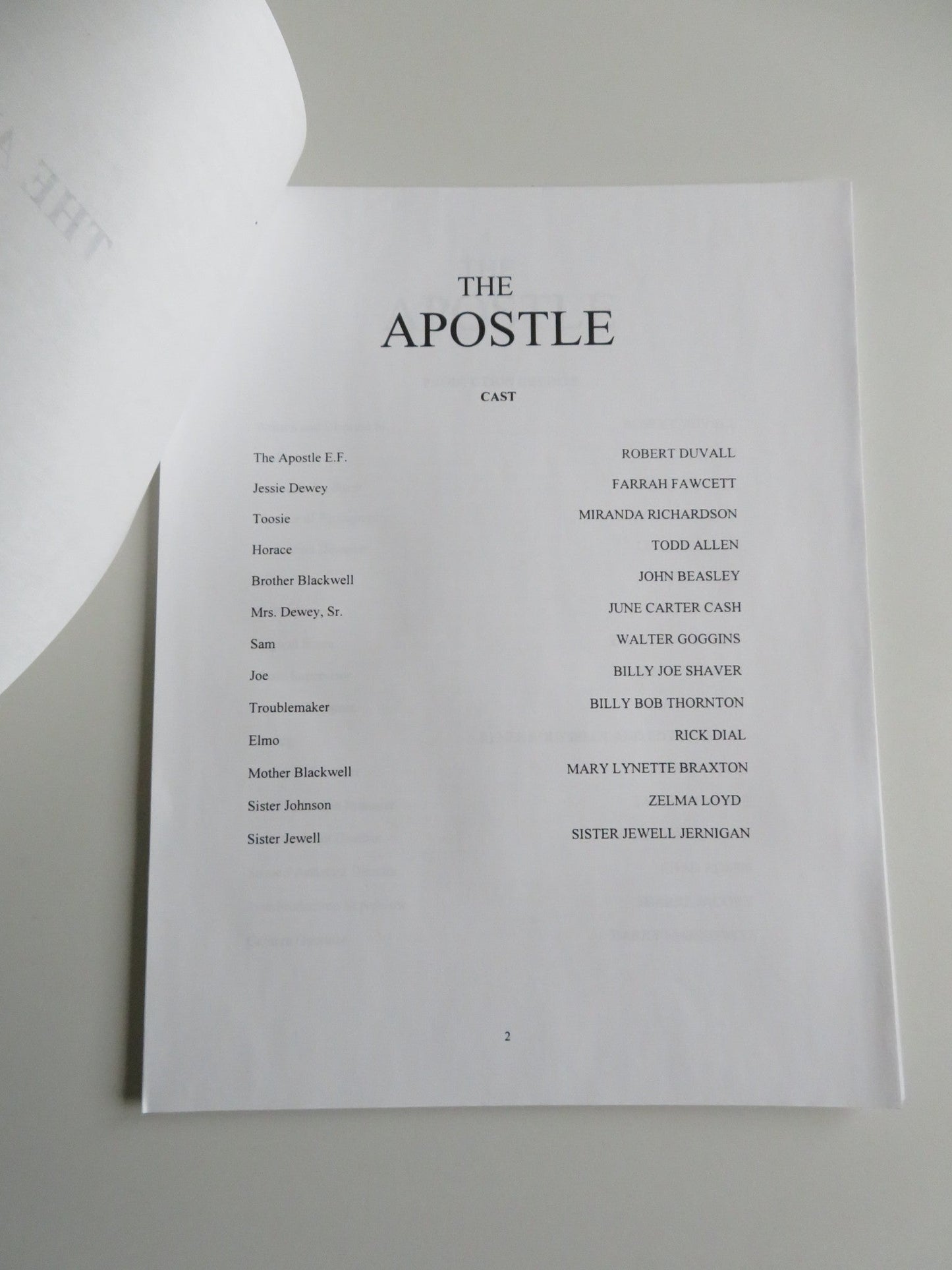 THE APOSTLE PRESS KIT 1997 ROBERT DUVALL BILLY BOB THORNTON Movie posters