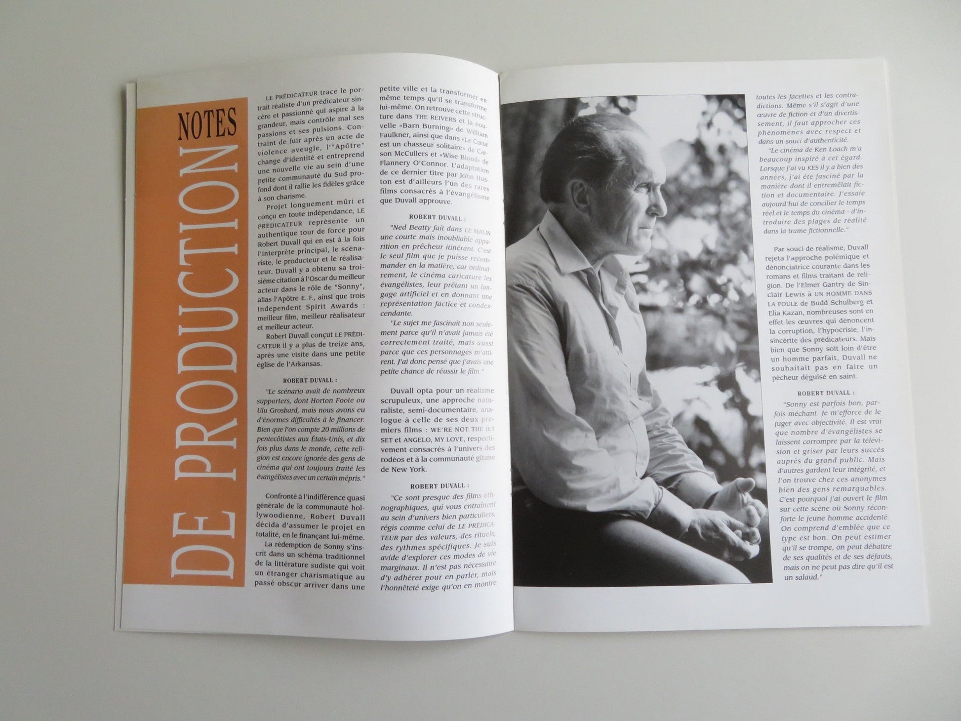 THE APOSTLE PRESS KIT 1997 ROBERT DUVALL BILLY BOB THORNTON Movie posters