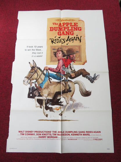 THE APPLE DUMPLING GANG RIDES AGAIN FOLDED US ONE SHEET POSTER DISNEY 1979 Rendezvous Cinema Movie posters
