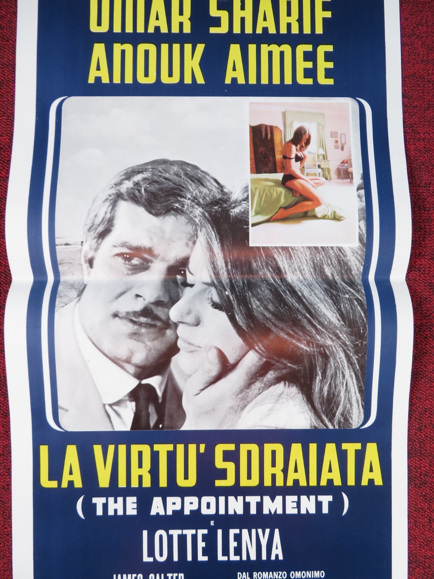 THE APPOINTMENT ITALIAN LOCANDINA POSTER OMAR SHARIF ANOUK AIMEE 1969 Rendezvous Cinema Movie posters