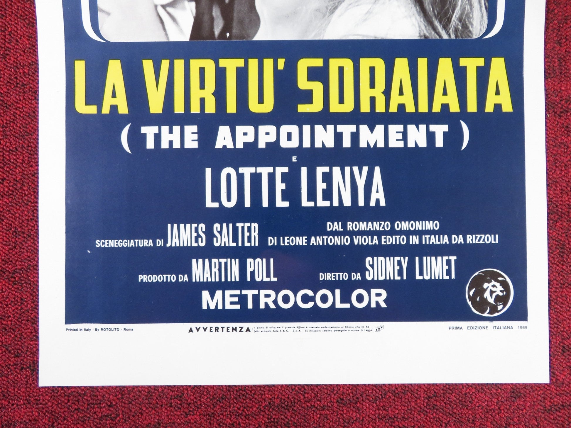 THE APPOINTMENT ITALIAN LOCANDINA POSTER OMAR SHARIF ANOUK AIMEE 1969 Rendezvous Cinema Movie posters