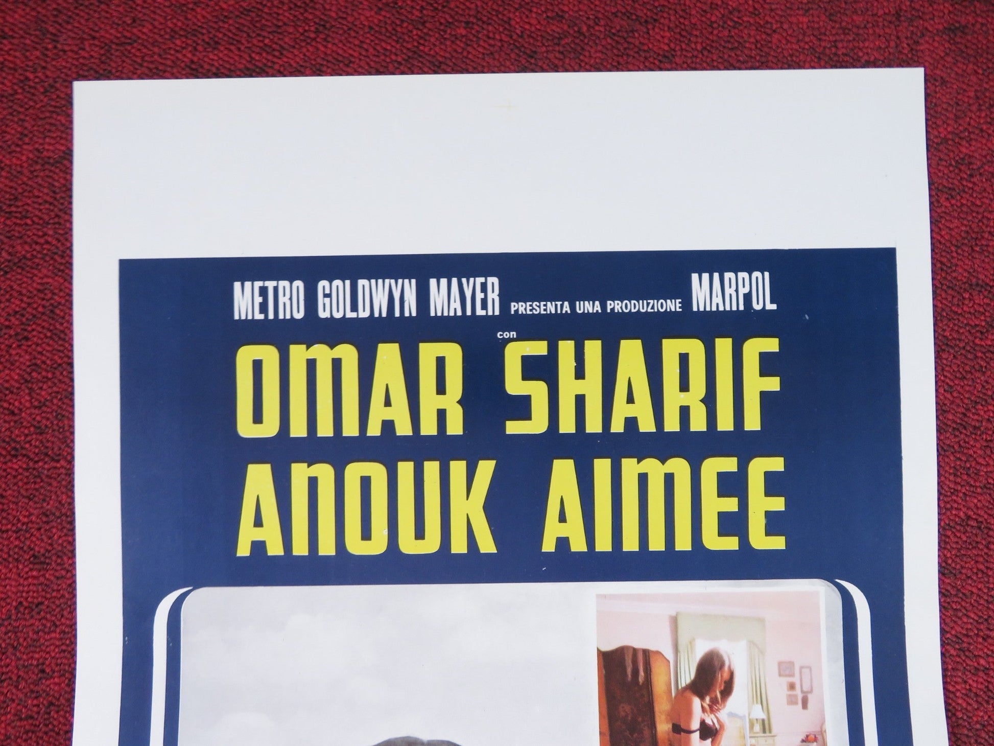 THE APPOINTMENT ITALIAN LOCANDINA POSTER OMAR SHARIF ANOUK AIMEE 1969 Rendezvous Cinema Movie posters