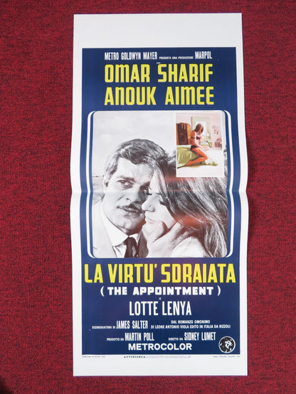 THE APPOINTMENT ITALIAN LOCANDINA POSTER OMAR SHARIF ANOUK AIMEE 1969 Rendezvous Cinema Movie posters