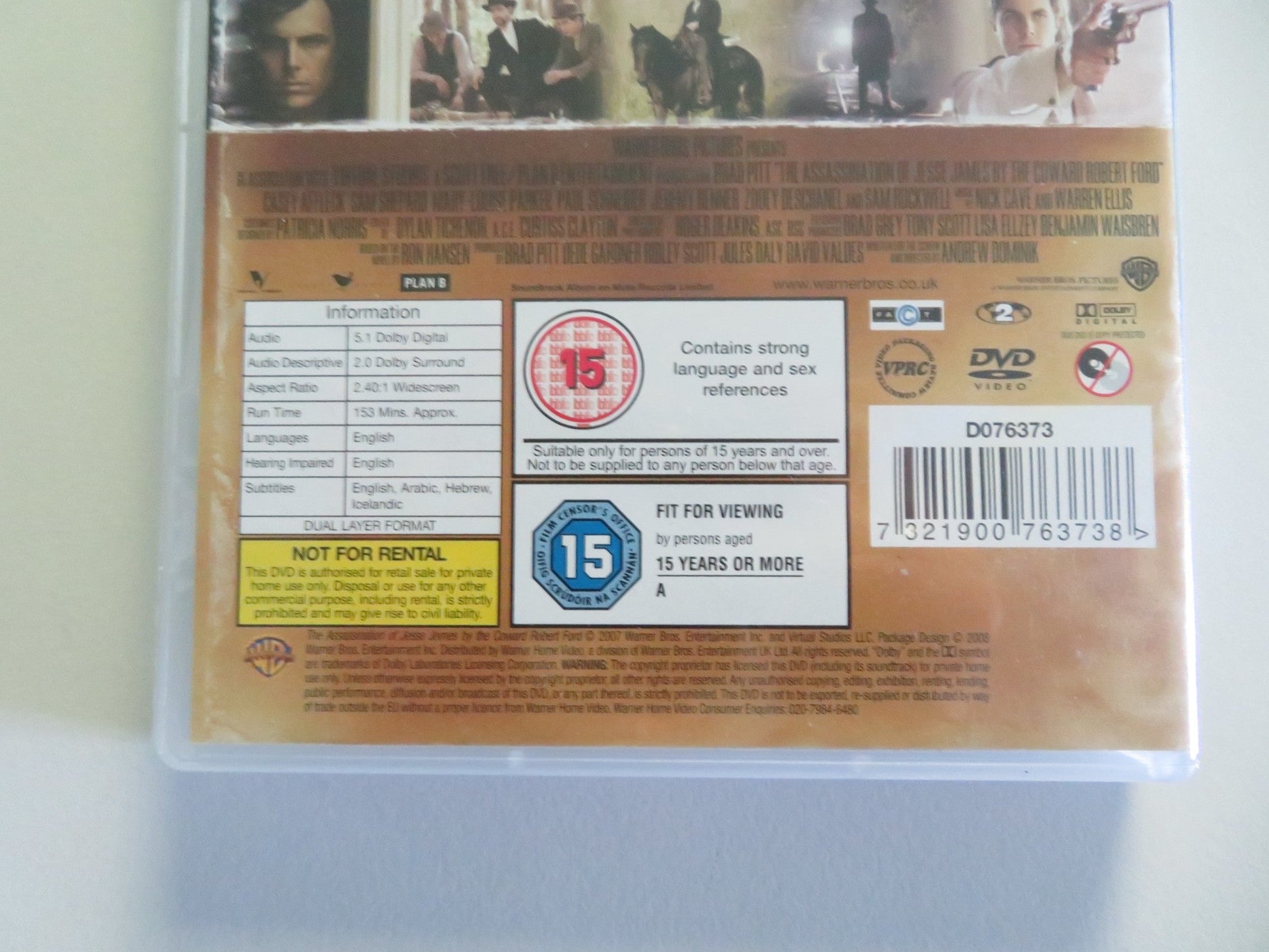 THE ASSASSINATION OF JESSE JAMES... (DVD) BRAD PITT 2007 REGION 2 Movie posters