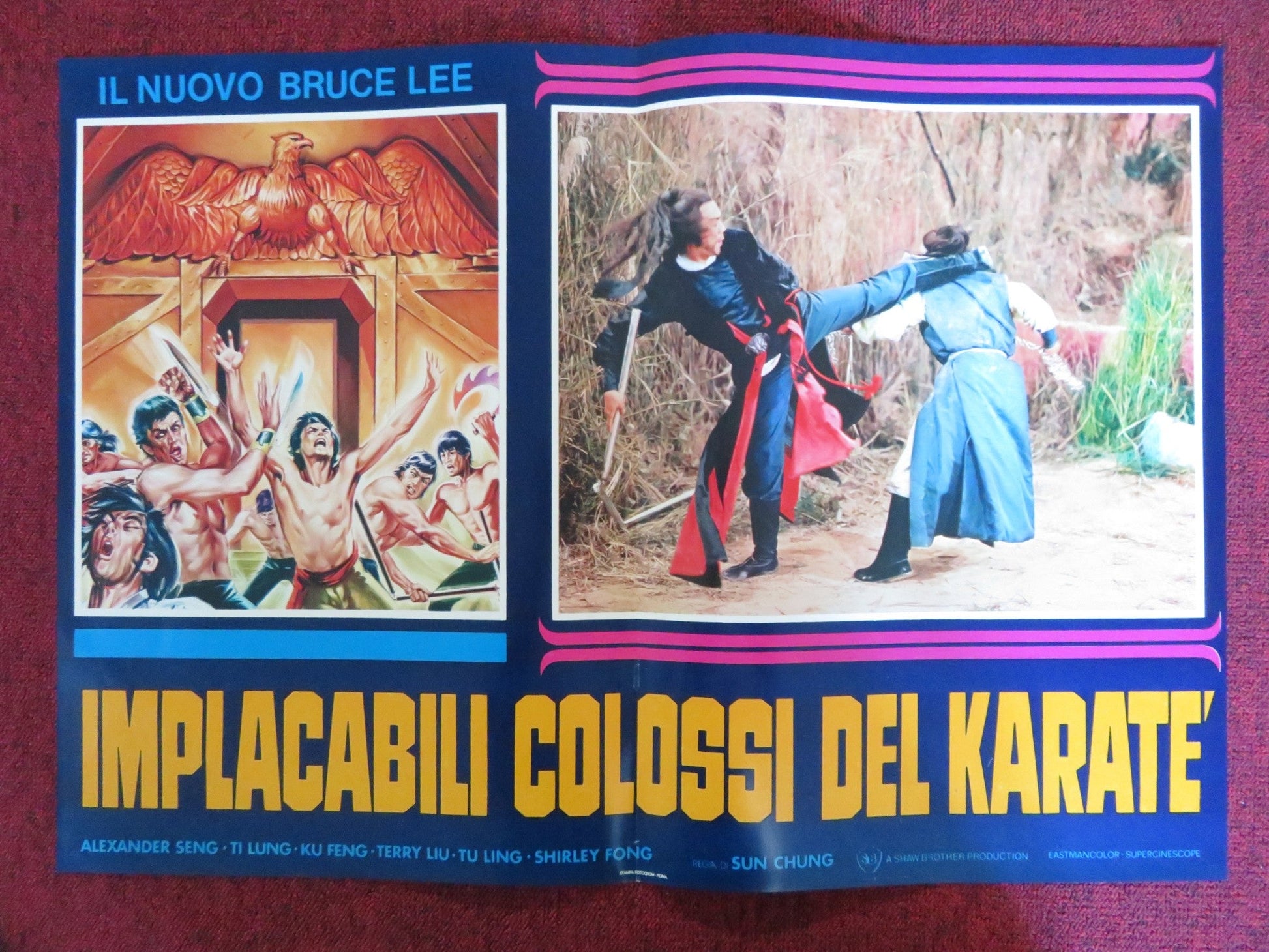 THE AVENGING EAGLE ITALIAN FOTOBUSTA POSTER SHENG FU LUNG TI 1978 Rendezvous Cinema Movie posters