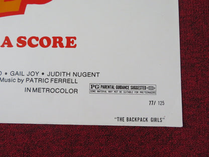 THE BACKPACK GIRLS FOLDED US ONE SHEET POSTER ANDREW PARKS TINA LUND 1977 Rendezvous Cinema Movie posters