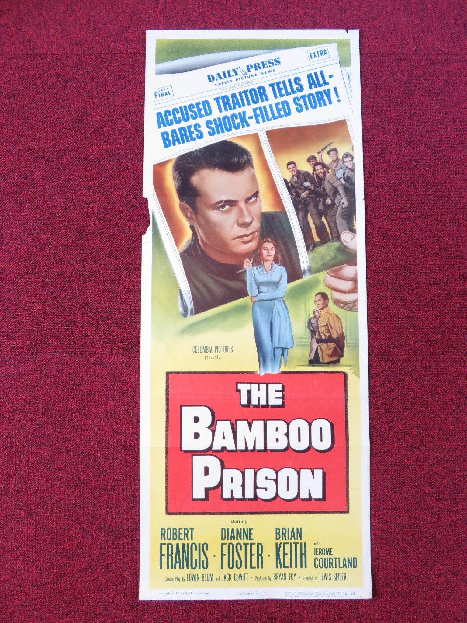 THE BAMBOO PRISON US INSERT POSTER ROBERT FRANCIS DIANNE FOSTER 1954 Rendezvous Cinema Movie posters