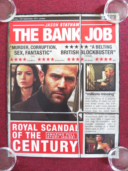 THE BANK JOB VHS VIDEO POSTER JASON STATHAM SAFFRON BURROWS 2008 Rendezvous Cinema Movie posters