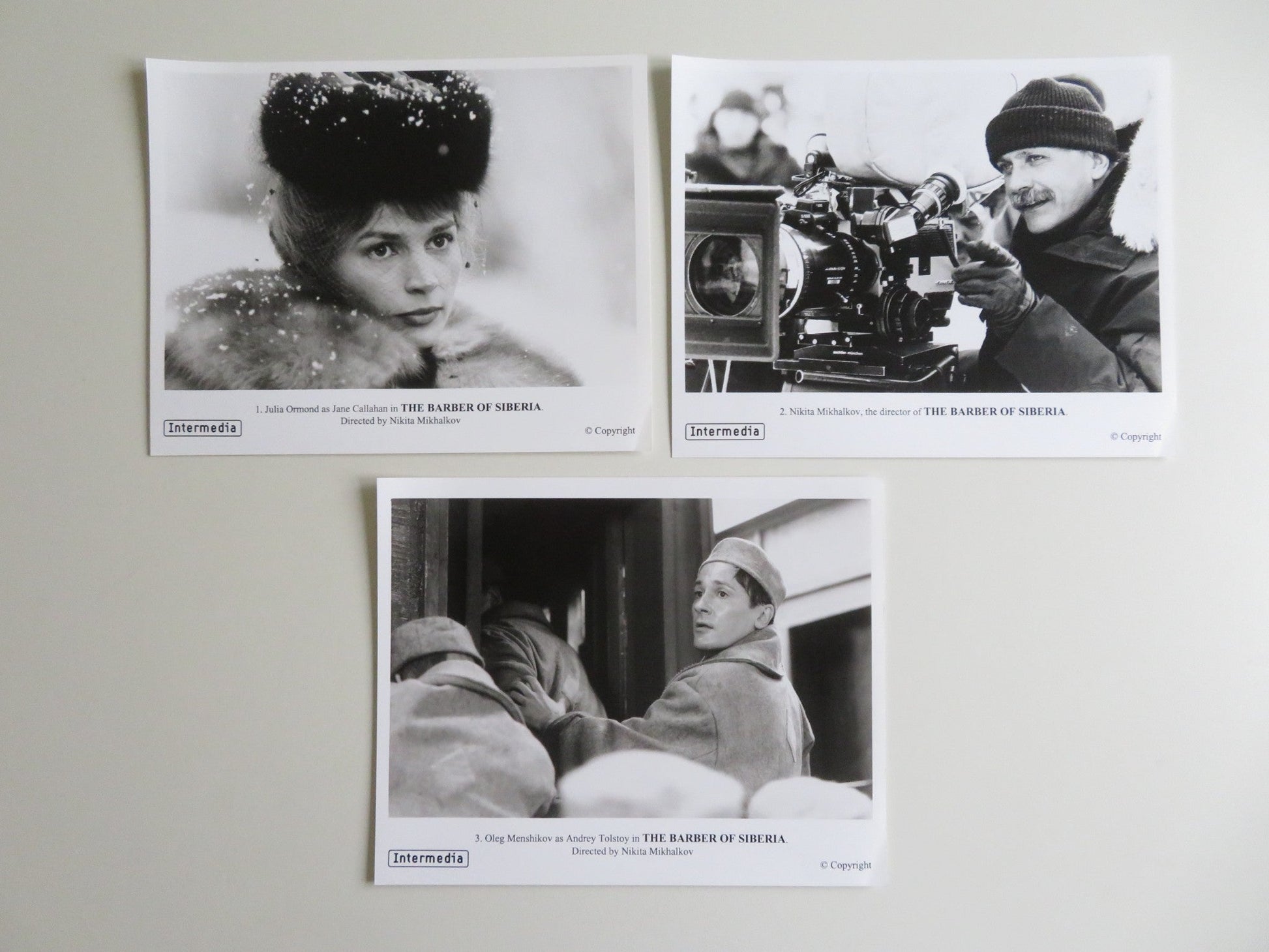 THE BARBER OF SIBERIA MOVIE STILL PHOTO LOT OF 3 JULIA ORMOND O. MENSHIKOV 1998 - Rendezvous Cinema