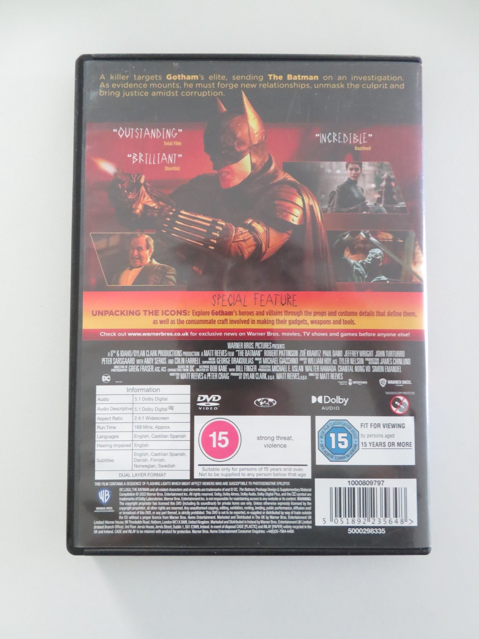 THE BATMAN (DVD) ROBERT PATTINSON ZOE KRAVITZ 2022 REGION 2 Movie posters