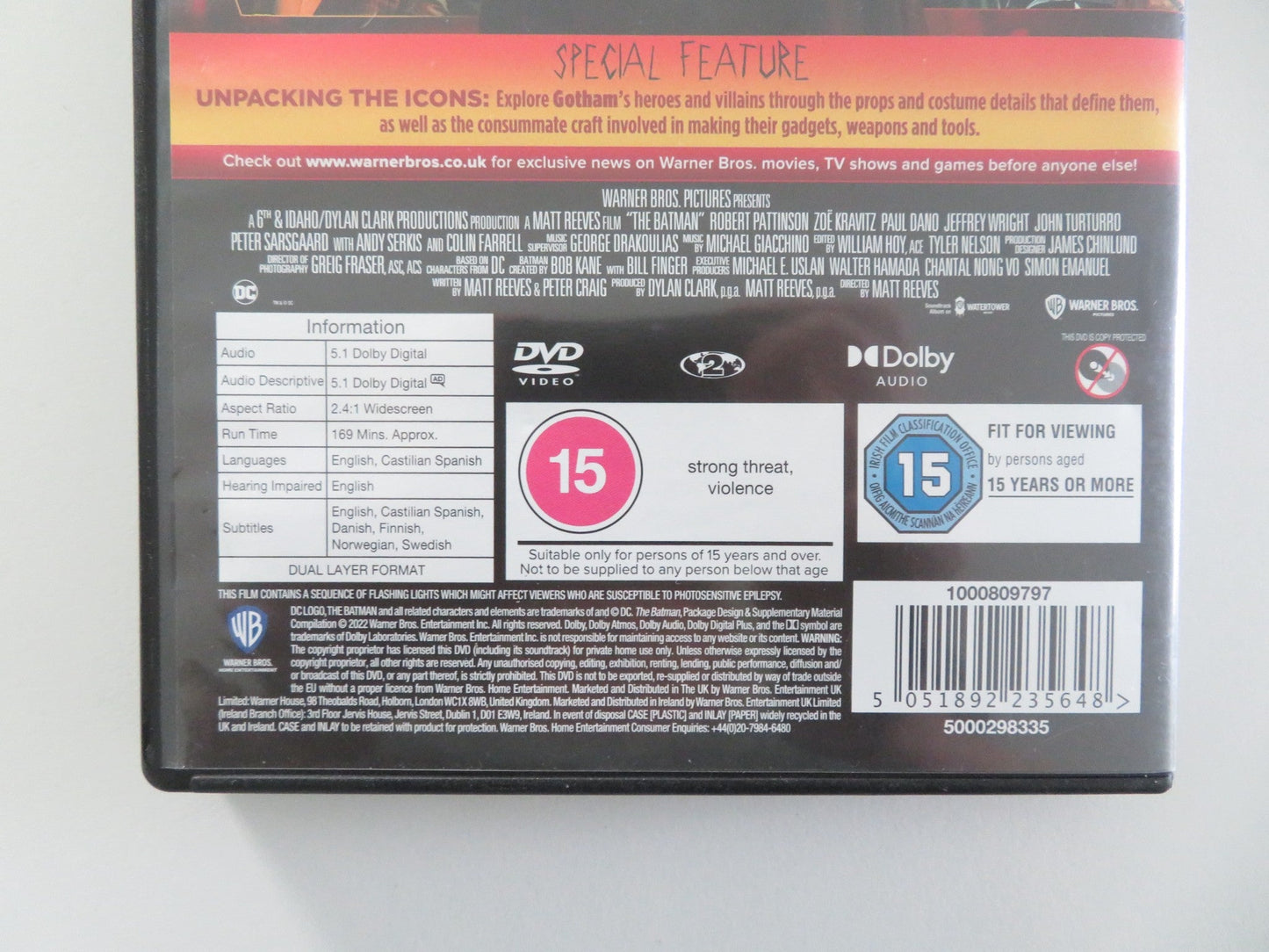 THE BATMAN (DVD) ROBERT PATTINSON ZOE KRAVITZ 2022 REGION 2 Movie posters