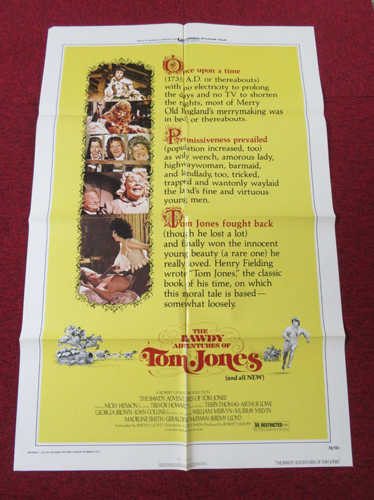 THE BAWDY ADVENTURES OF TOM JONES FOLDED US ONE SHEET POSTER NICKY HENSON 1976 Rendezvous Cinema Movie posters