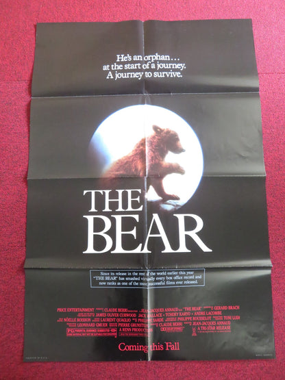 THE BEAR - B FOLDED US ONE SHEET POSTER JACK WALLACE TCHEKY KARYO 1989 Rendezvous Cinema Movie posters
