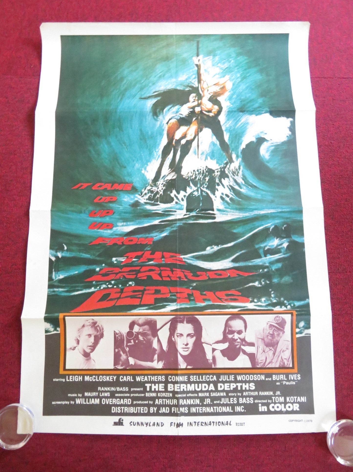 THE BERMUDA DEPTHS LEBANESE POSTER ROLLED LEIGH MCCLOSKEY CARL WEATHERS 1978 Rendezvous Cinema Movie posters