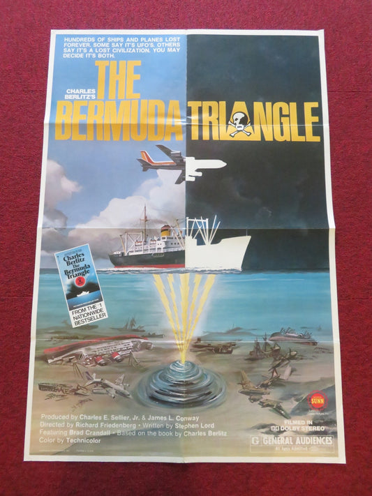 THE BERMUDA TRIANGLE FOLDED US ONE SHEET POSTER CHARLES BERLITZ B. CRANDALL 1979 Movie posters