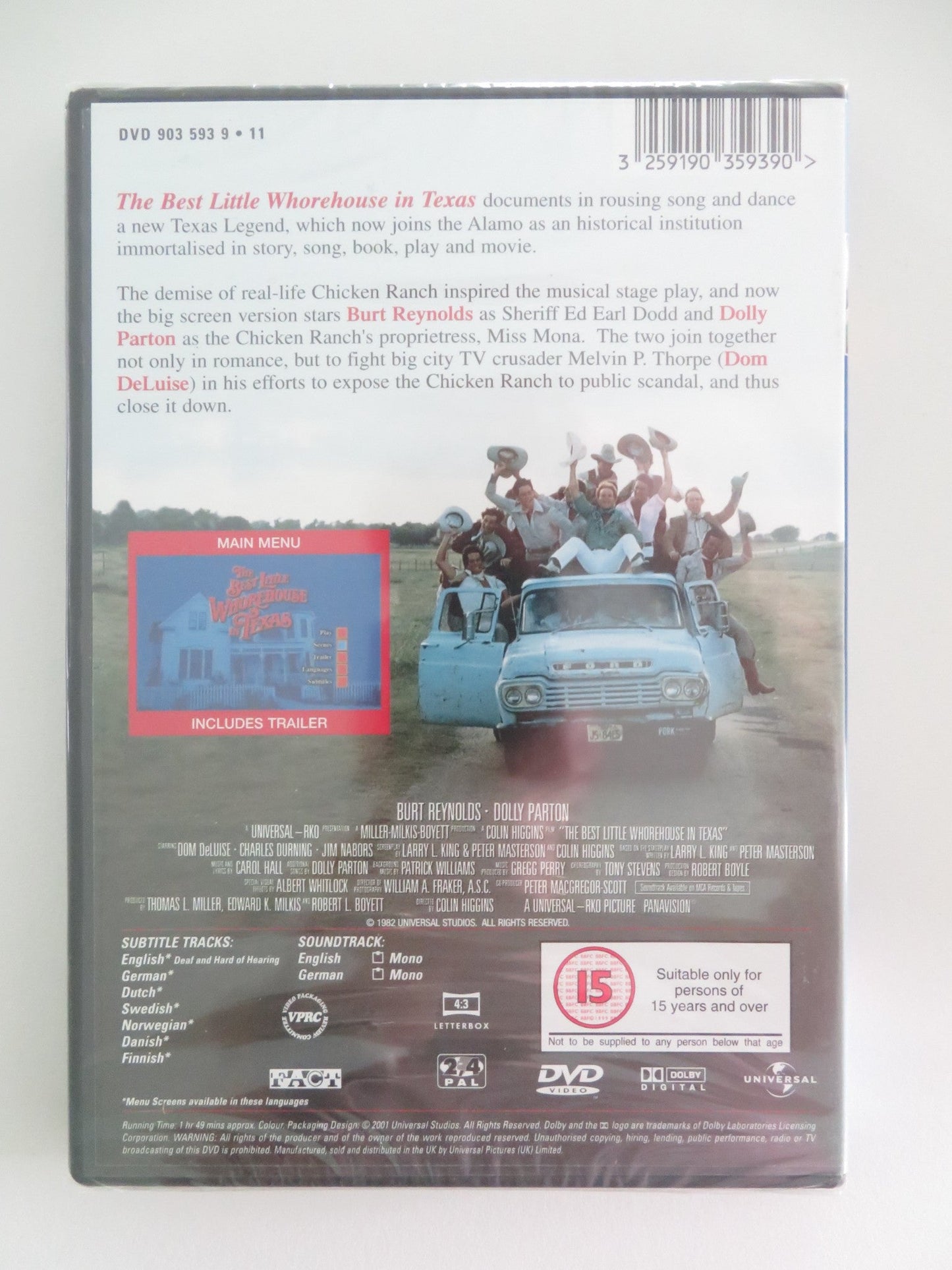 THE BEST LITTLE WHOREHOUSE IN TEXAS (DVD) B. REYNOLDS D. PARTON 1982 REGION 2,4 Movie posters