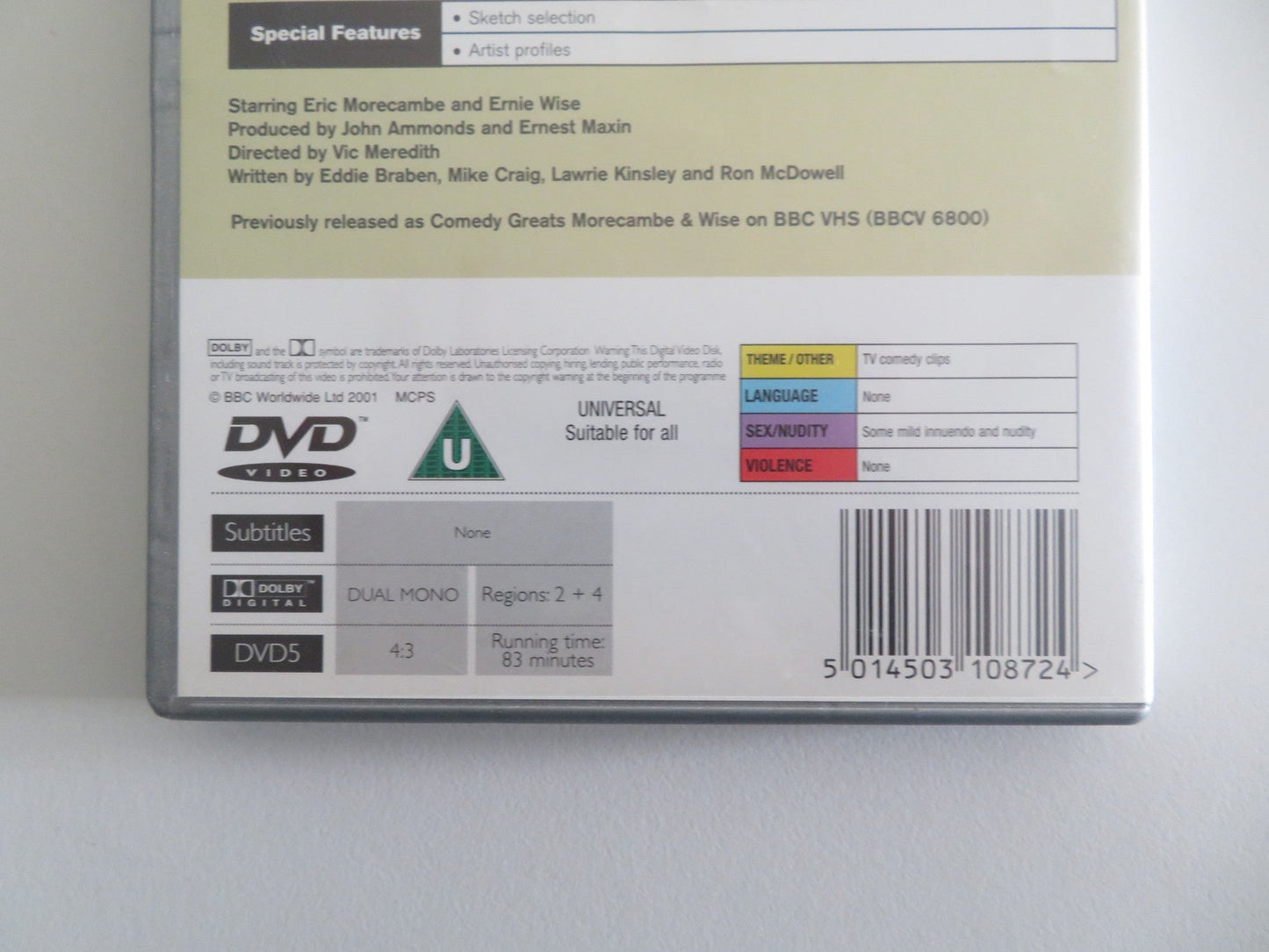 THE BEST OF MORECAMBE & WISE (DVD) ERIC MORECAMBE ERNIE WISE 2001 REGION 2+4 Movie posters