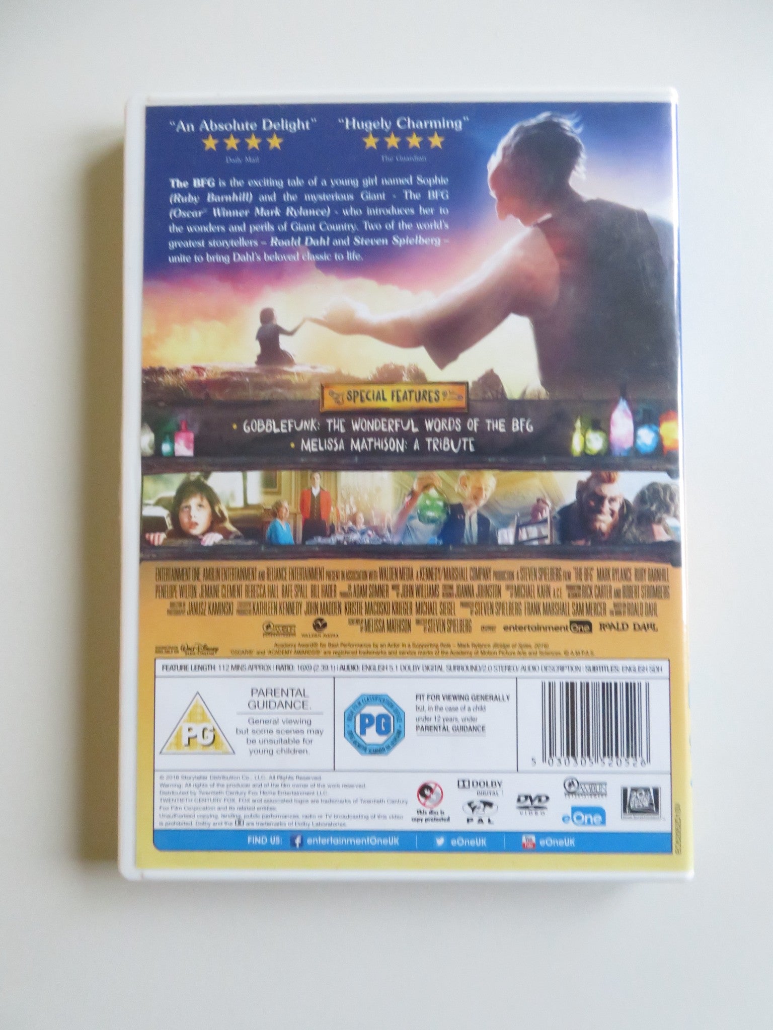 THE BFG (DVD) MARK RYLANCE RUBY BARNHILL 2016 REGION 2 - Rendezvous Cinema