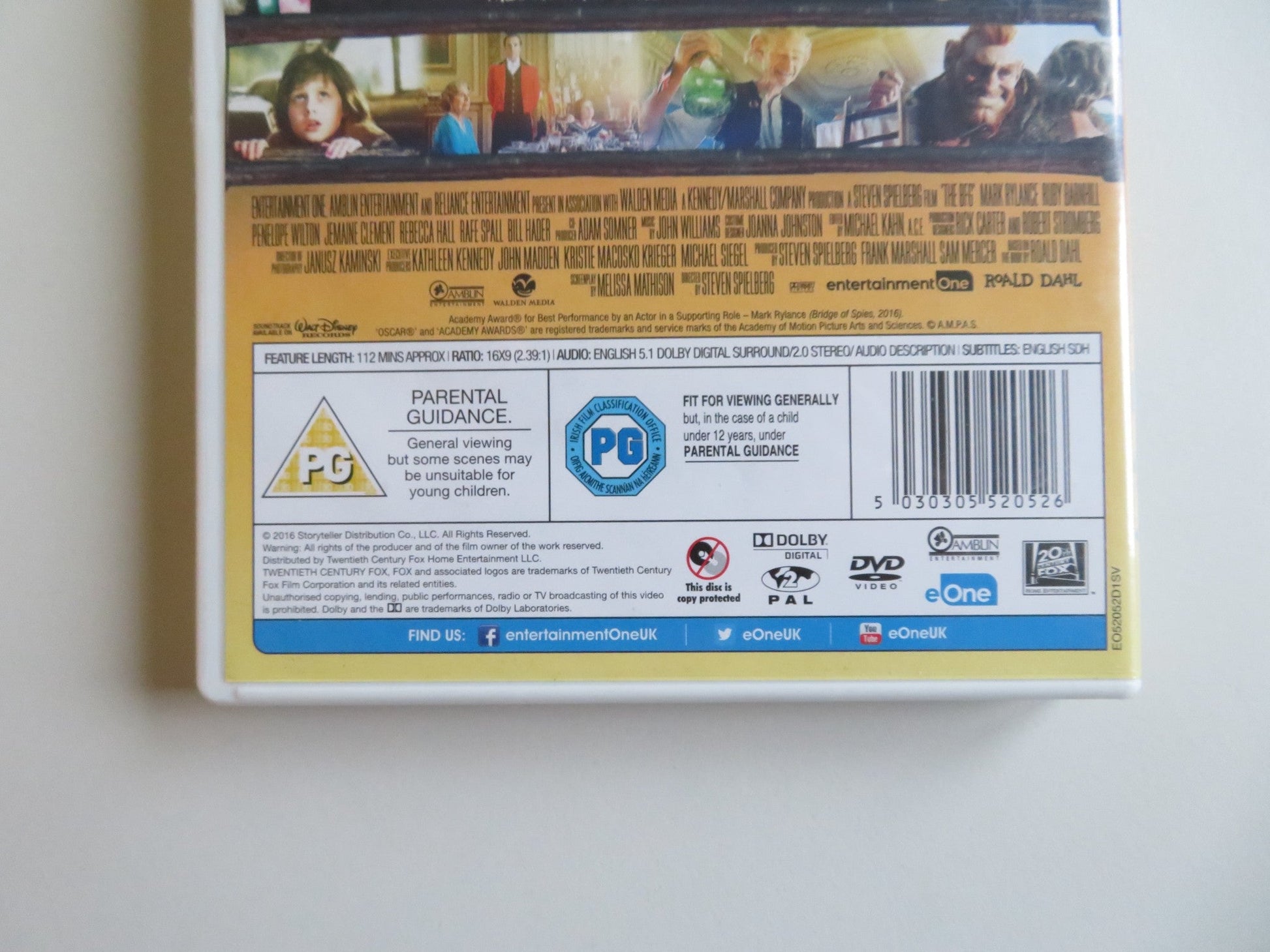 THE BFG (DVD) MARK RYLANCE RUBY BARNHILL 2016 REGION 2 - Rendezvous Cinema