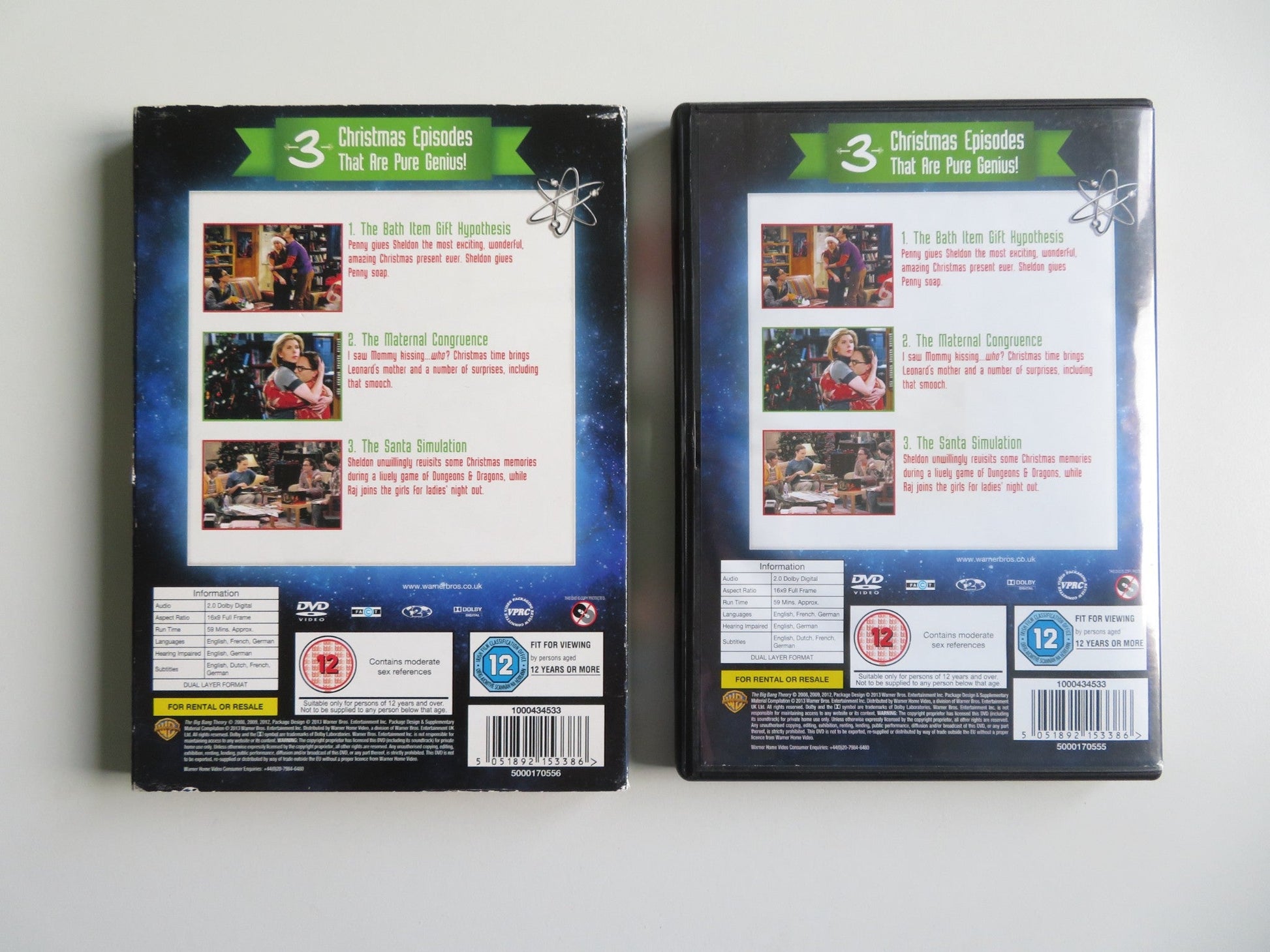 THE BIG BANG THEORY - CHRISTMAS EPISODES (DVD) JIM PARSONS 2013 REGION 2 - Rendezvous Cinema