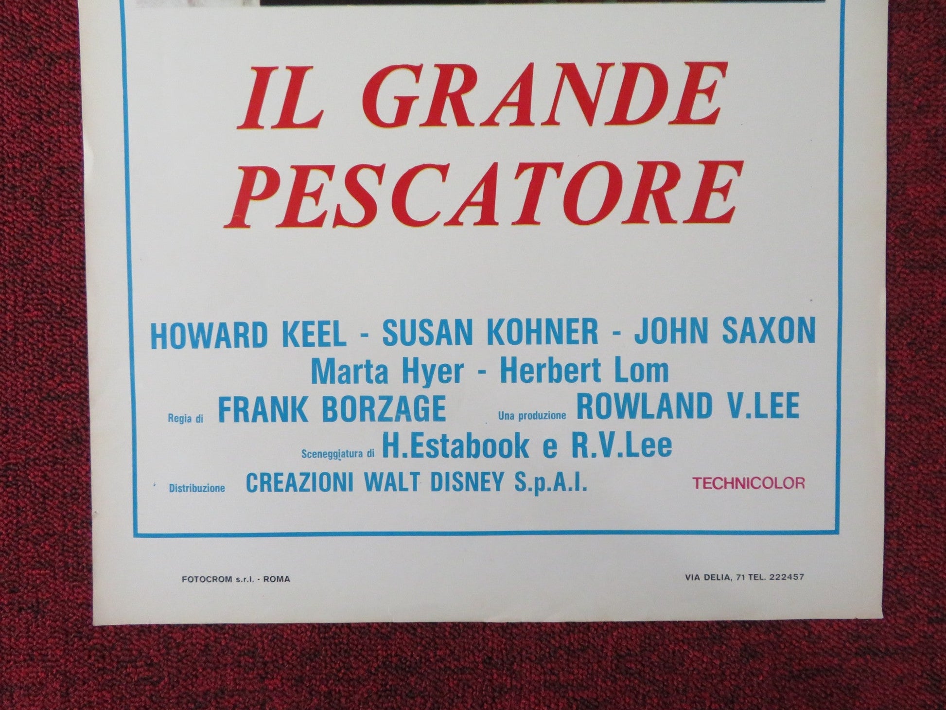 THE BIG FISHERMAN ITALIAN LOCANDINA POSTER DISNEY HOWARD KEEL SUSAN KOHNER 1960 Rendezvous Cinema Movie posters