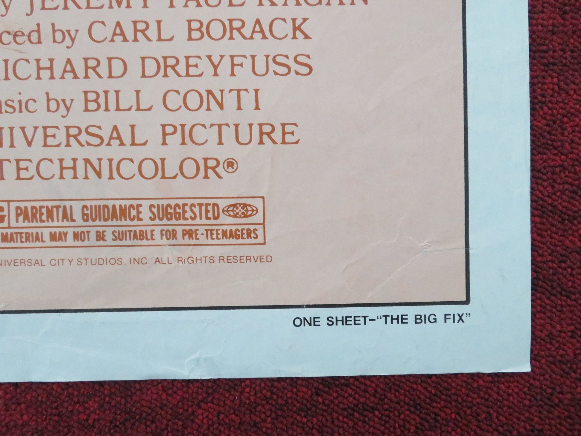The Big Fix Folded US One Sheet Poster Richard Dreyfuss John Lithgow 1978 Movie posters