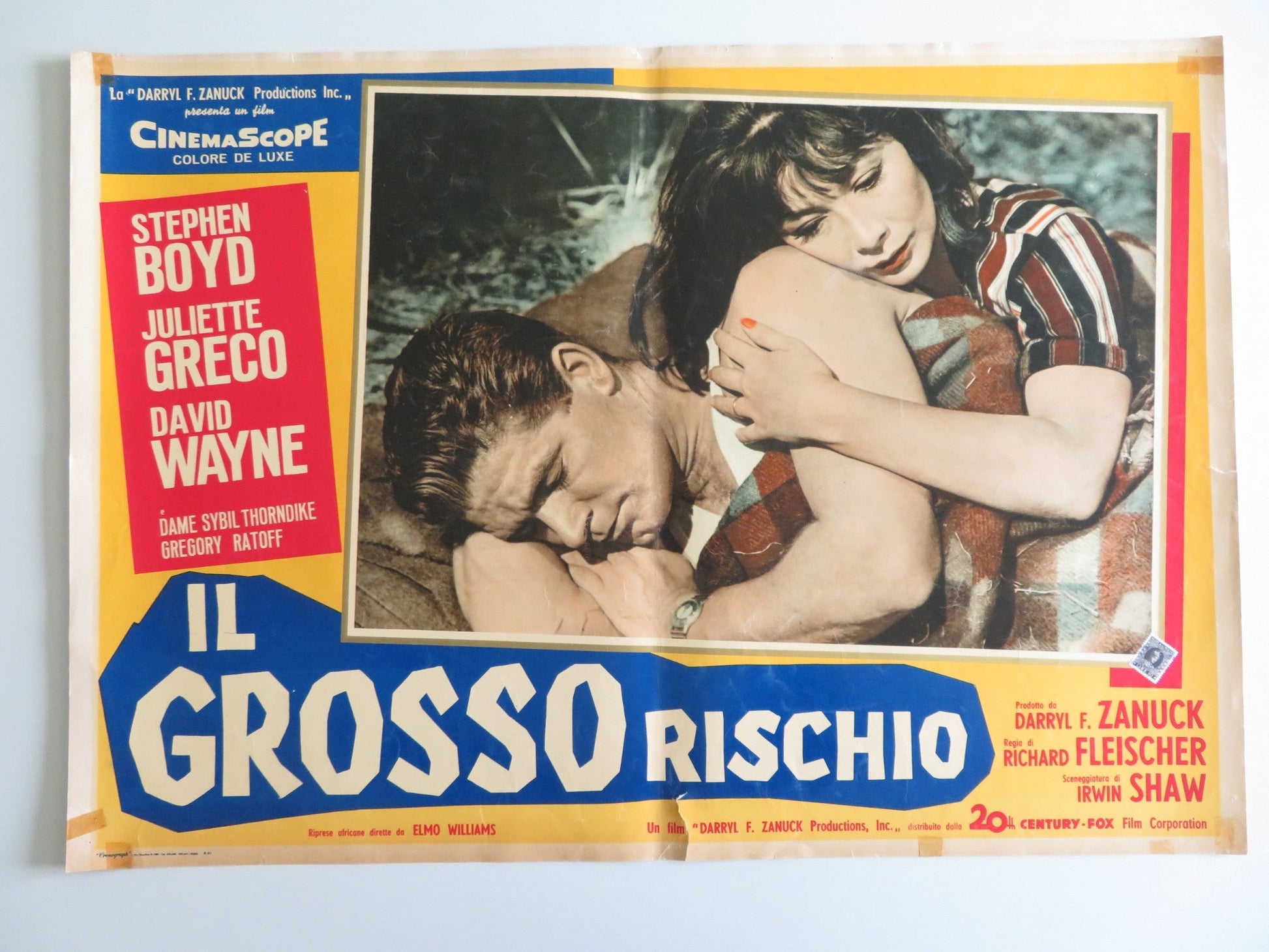 THE BIG GAMBLE - C ITALIAN FOTOBUSTA POSTER STEPHEN BOYD JULIETTE GRECO 1961 Rendezvous Cinema Movie posters