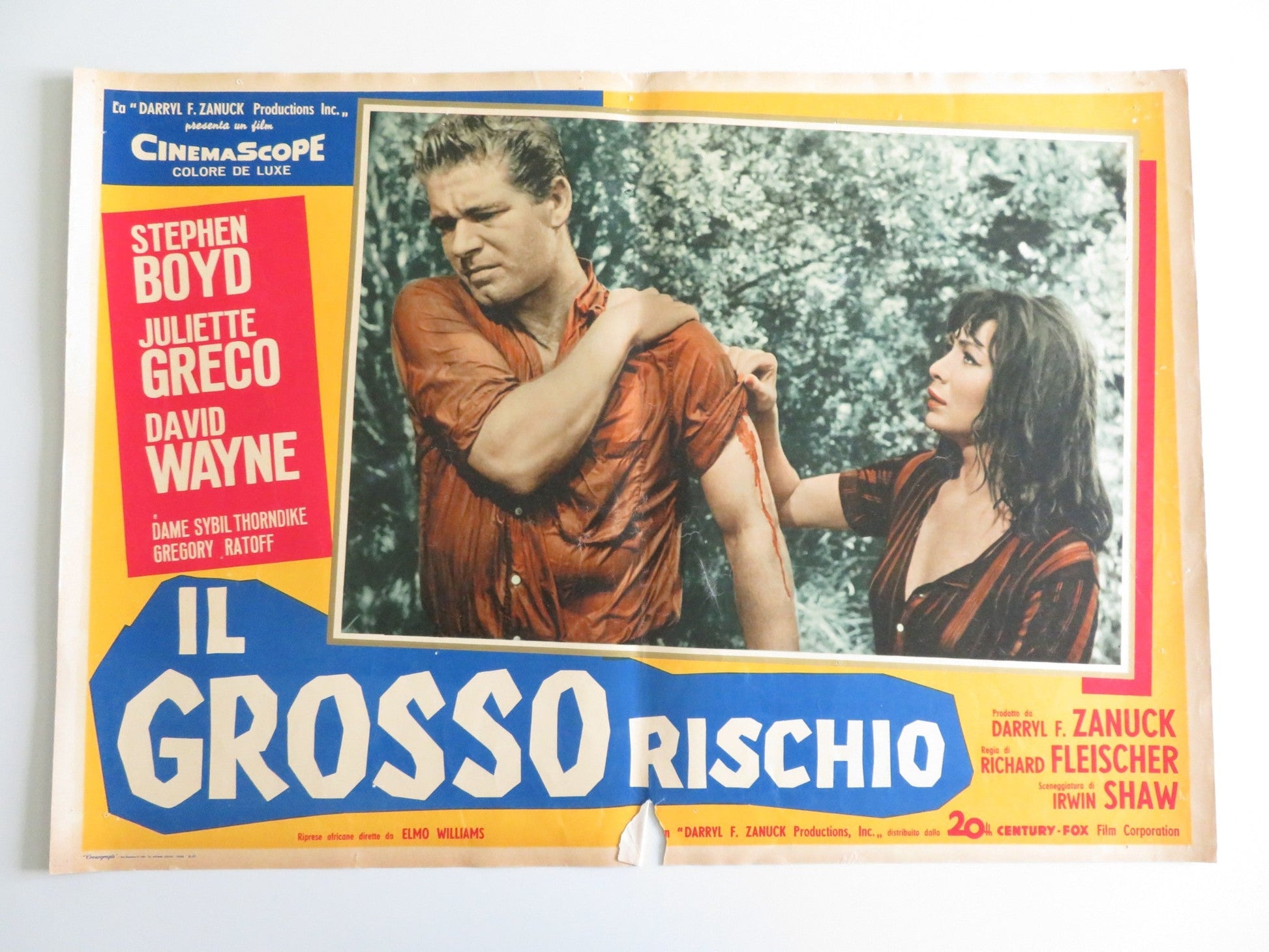 THE BIG GAMBLE - D ITALIAN FOTOBUSTA POSTER STEPHEN BOYD JULIETTE GRECO 1961 Rendezvous Cinema Movie posters