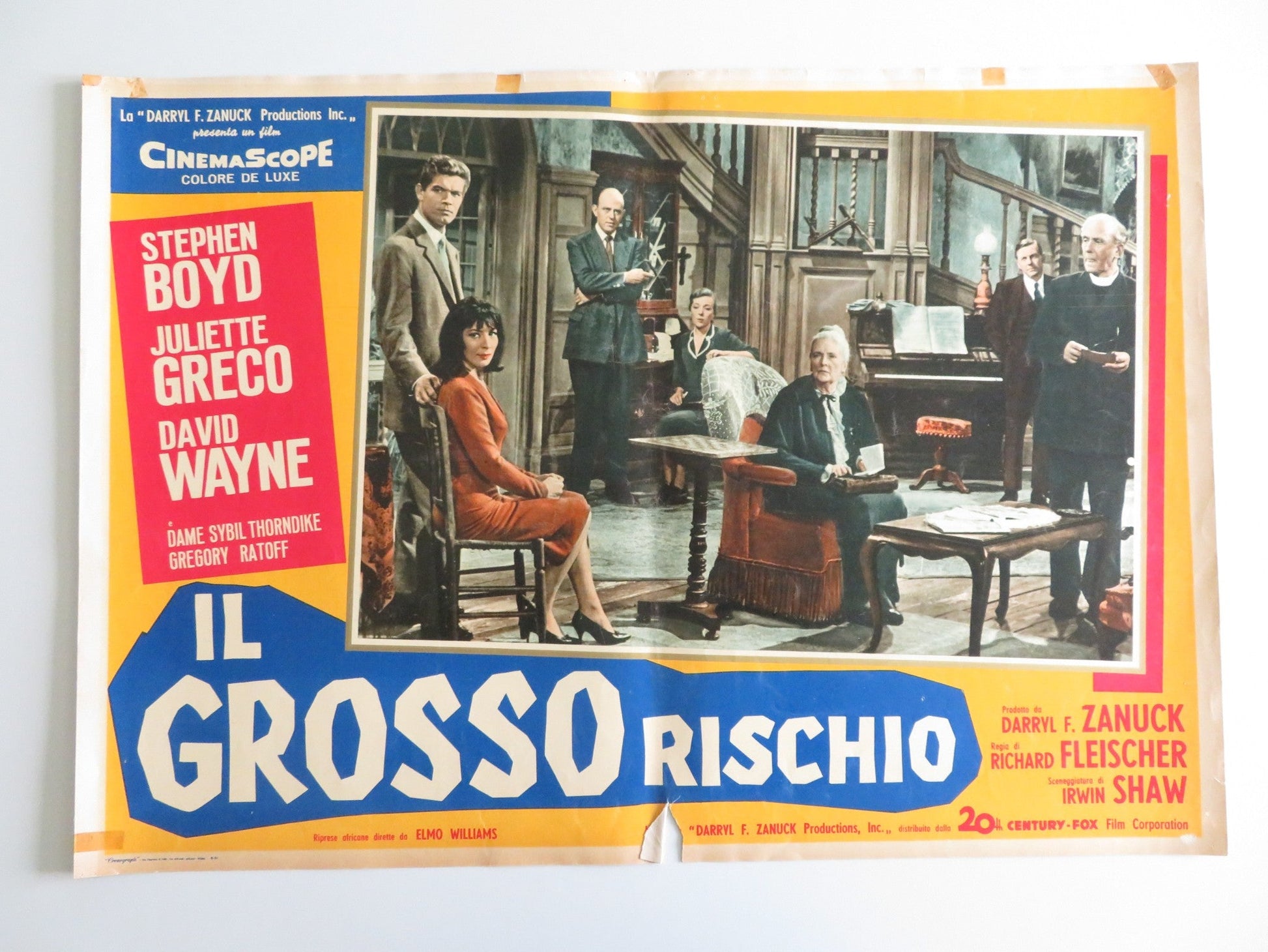 THE BIG GAMBLE - E ITALIAN FOTOBUSTA POSTER STEPHEN BOYD JULIETTE GRECO 1961 Rendezvous Cinema Movie posters
