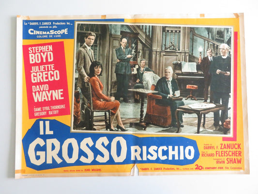 THE BIG GAMBLE - E ITALIAN FOTOBUSTA POSTER STEPHEN BOYD JULIETTE GRECO 1961 Rendezvous Cinema Movie posters