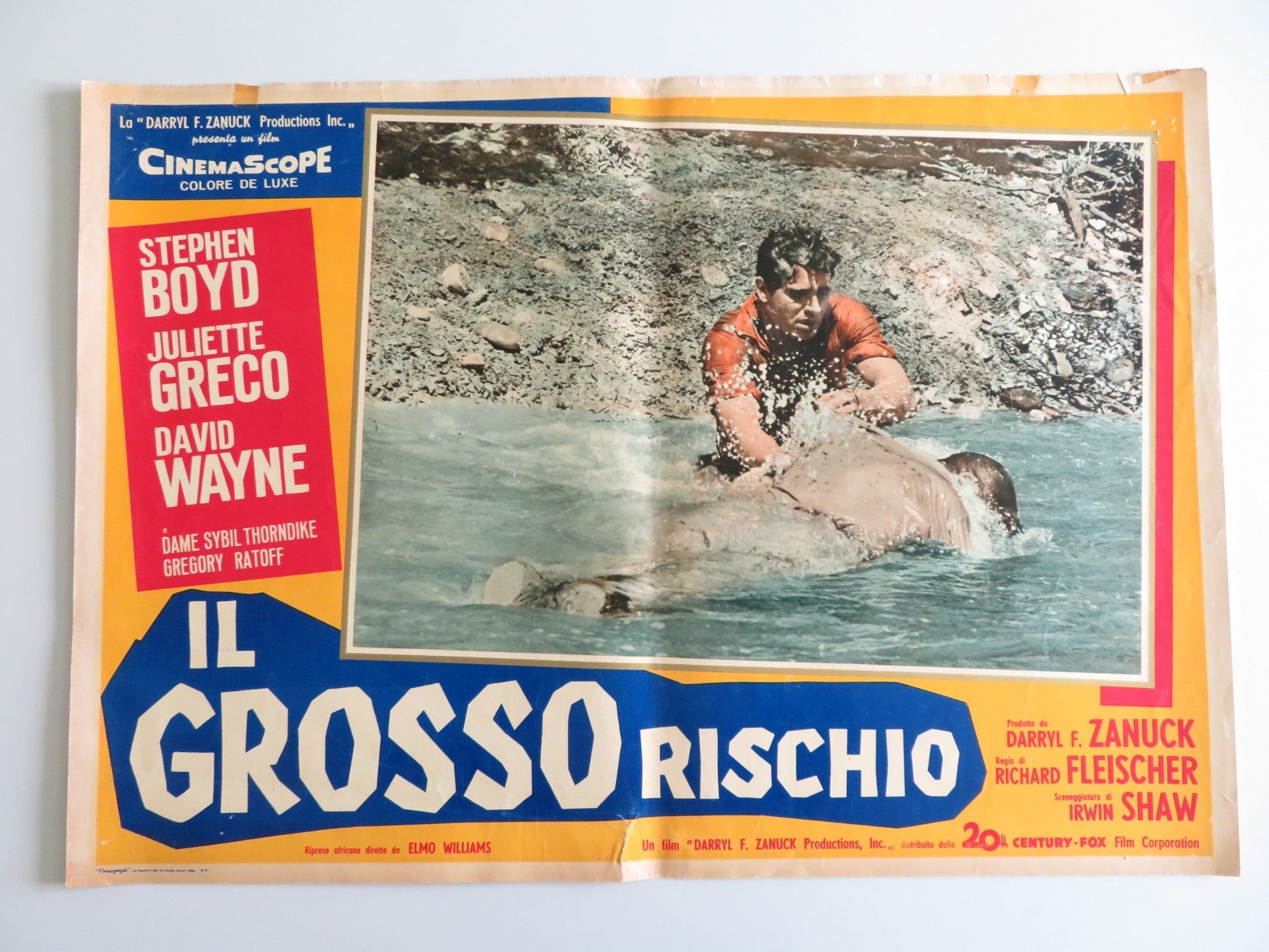 THE BIG GAMBLE - F ITALIAN FOTOBUSTA POSTER STEPHEN BOYD JULIETTE GRECO 1961 Rendezvous Cinema Movie posters