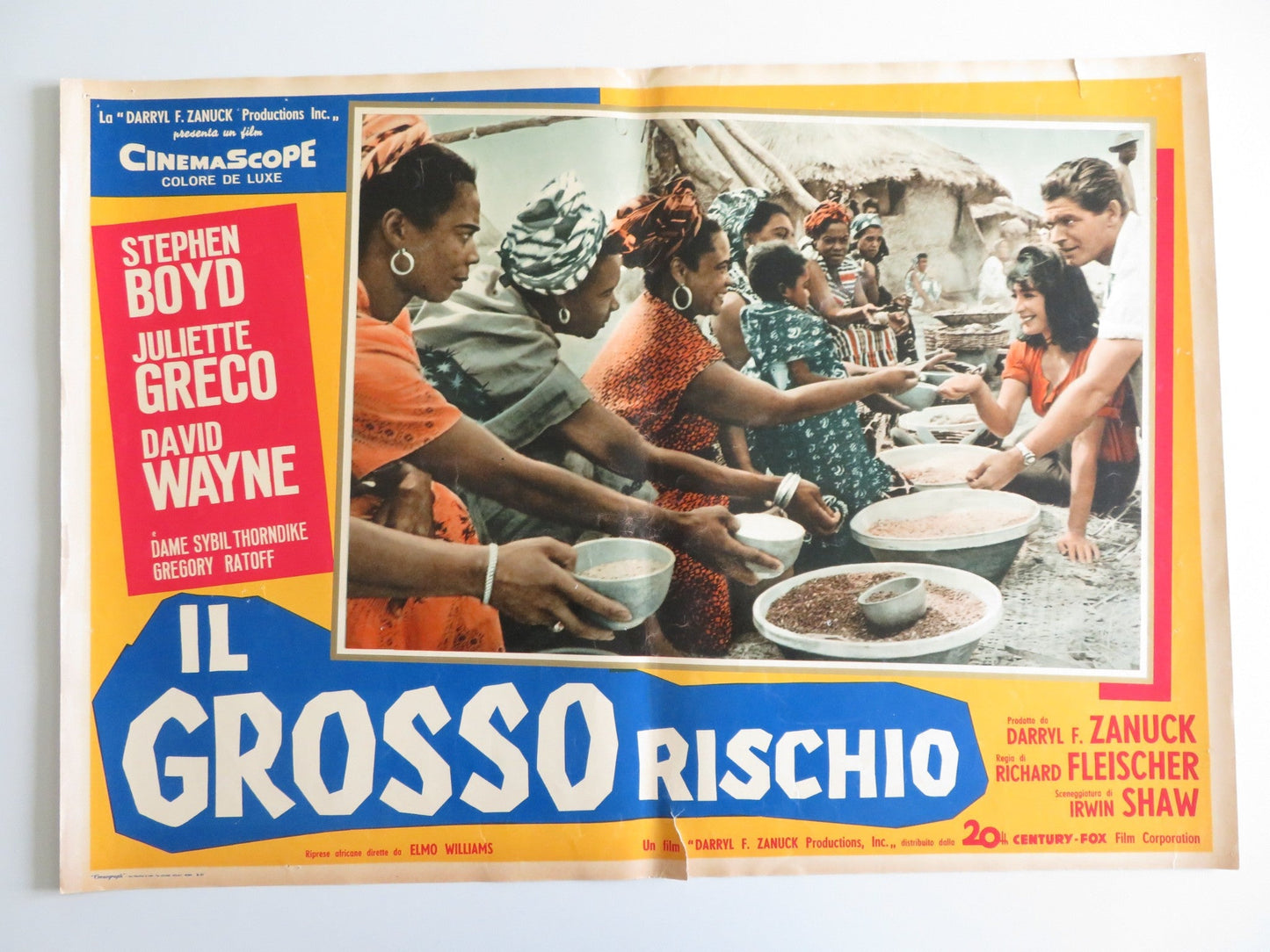 THE BIG GAMBLE - G ITALIAN FOTOBUSTA POSTER STEPHEN BOYD JULIETTE GRECO 1961 Rendezvous Cinema Movie posters