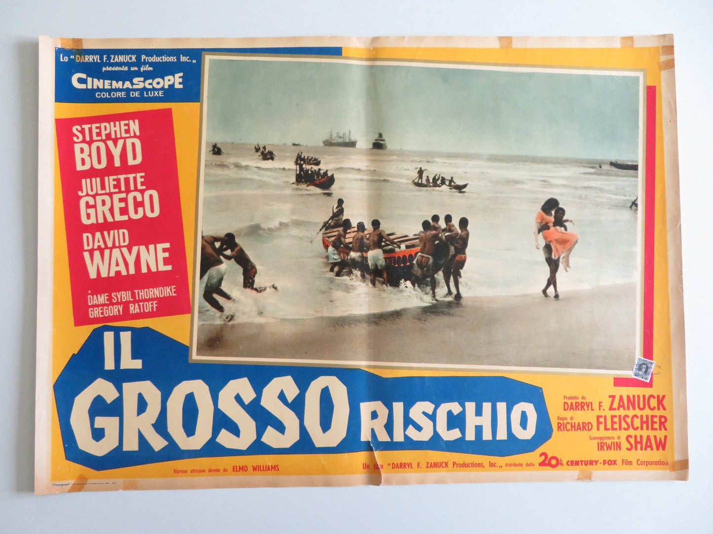 THE BIG GAMBLE - H ITALIAN FOTOBUSTA POSTER STEPHEN BOYD JULIETTE GRECO 1961 Rendezvous Cinema Movie posters