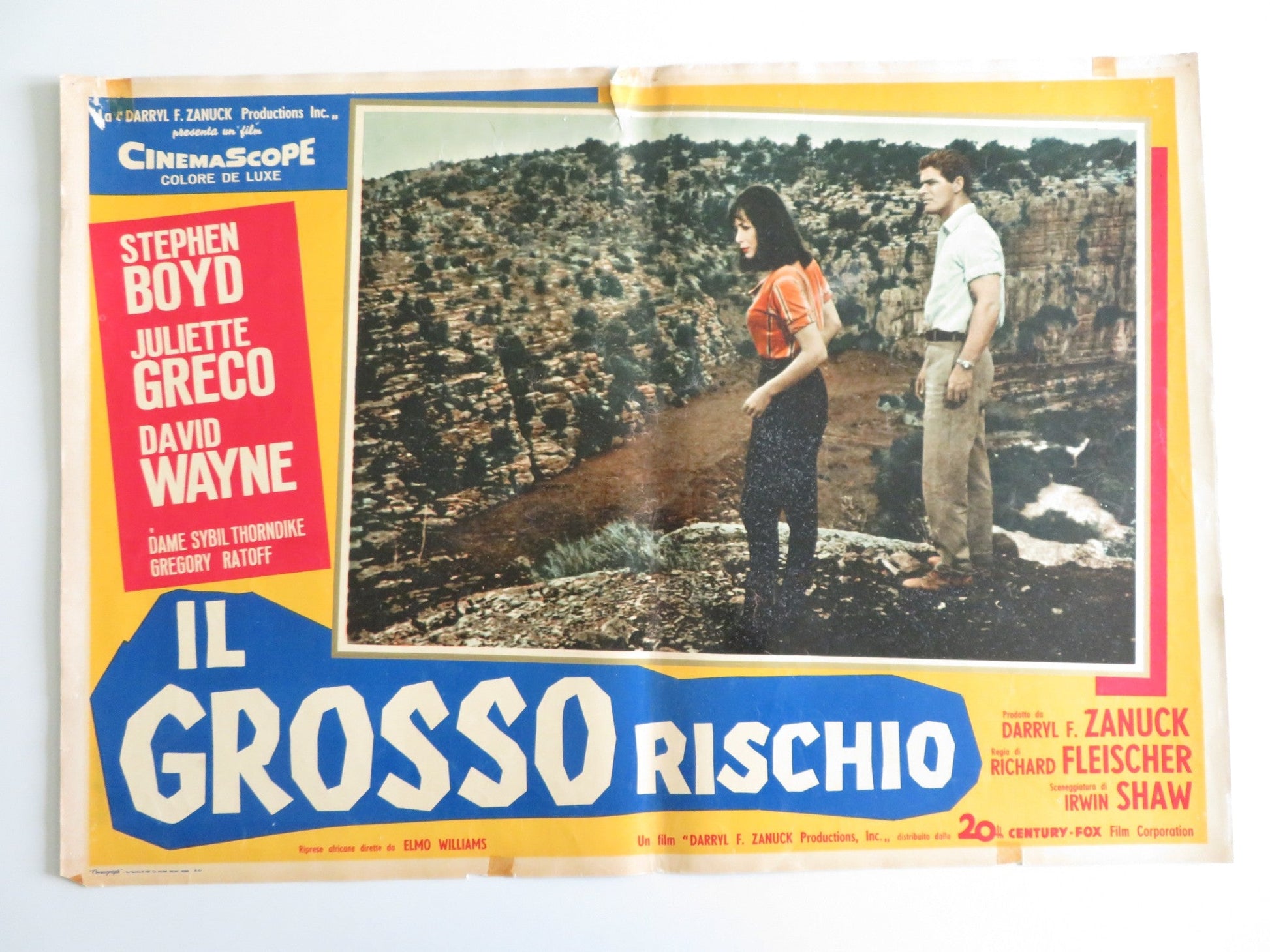 THE BIG GAMBLE - I ITALIAN FOTOBUSTA POSTER STEPHEN BOYD JULIETTE GRECO 1961 Rendezvous Cinema Movie posters