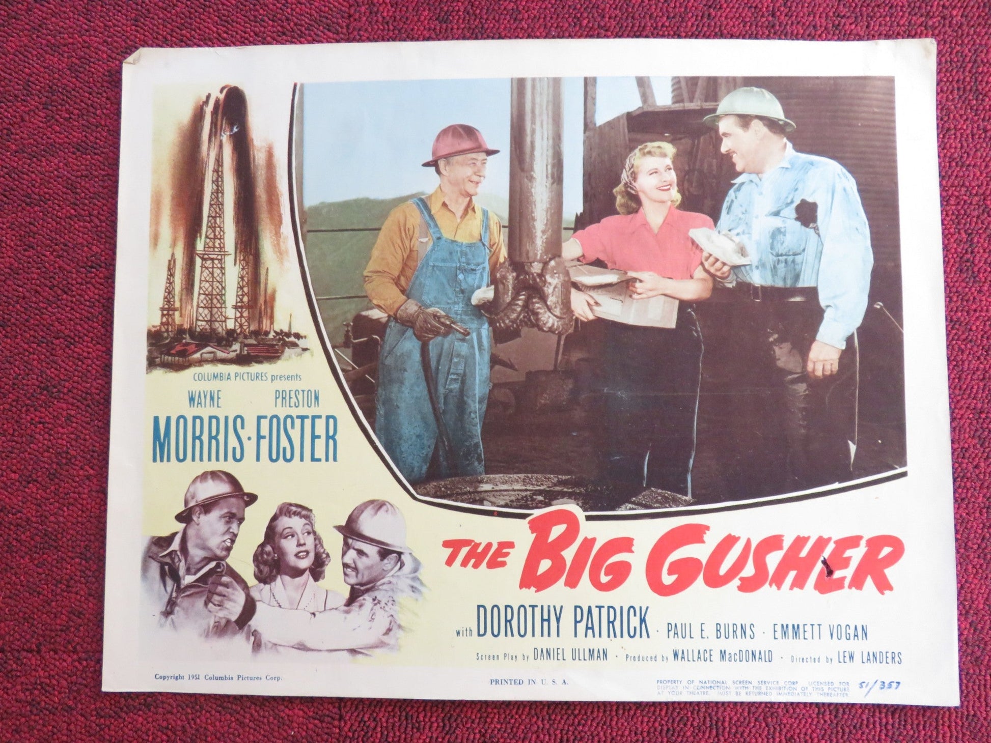THE BIG GUSHER US LOBBY CARD FULL SET WAYNE MORRIS PRESTON FOSTER 1951 Rendezvous Cinema Movie posters