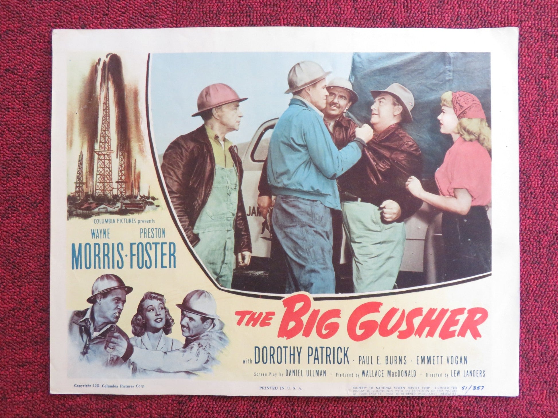 THE BIG GUSHER US LOBBY CARD FULL SET WAYNE MORRIS PRESTON FOSTER 1951 Rendezvous Cinema Movie posters