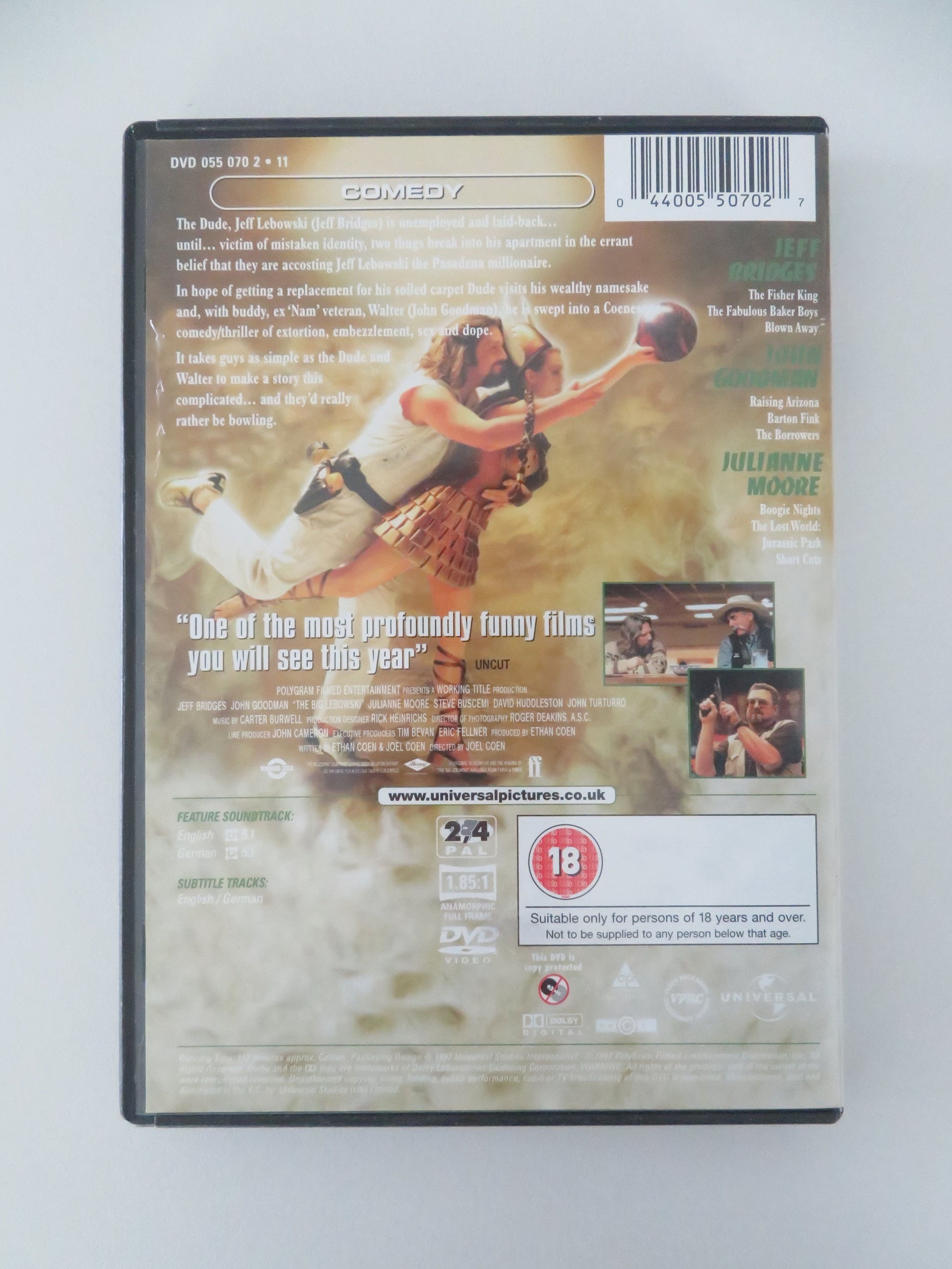 The Big Lebowski (DVD) Jeff Bridges John Goodman 1998 Region 2, 4 Movie posters