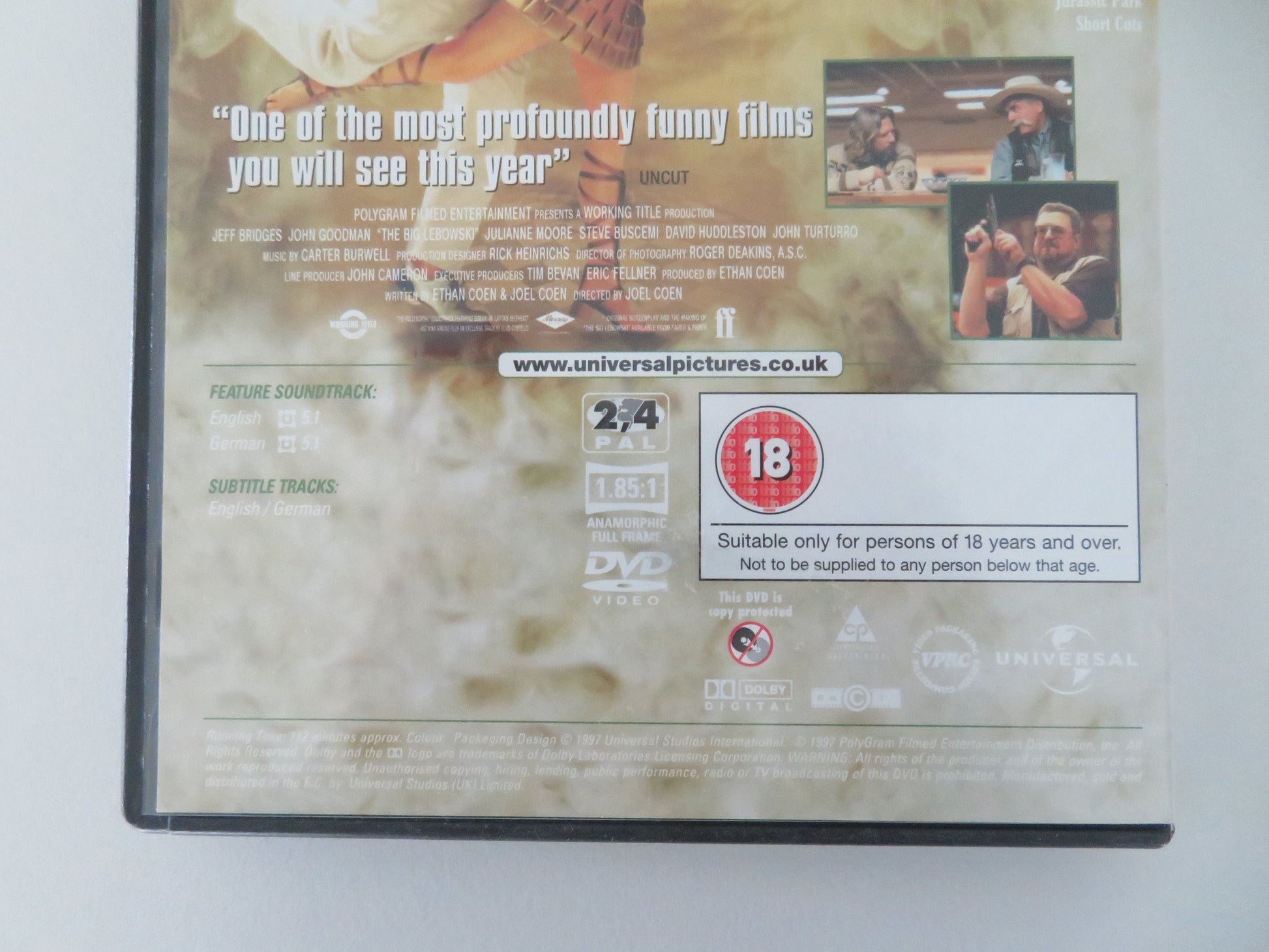 The Big Lebowski (DVD) Jeff Bridges John Goodman 1998 Region 2, 4 Movie posters