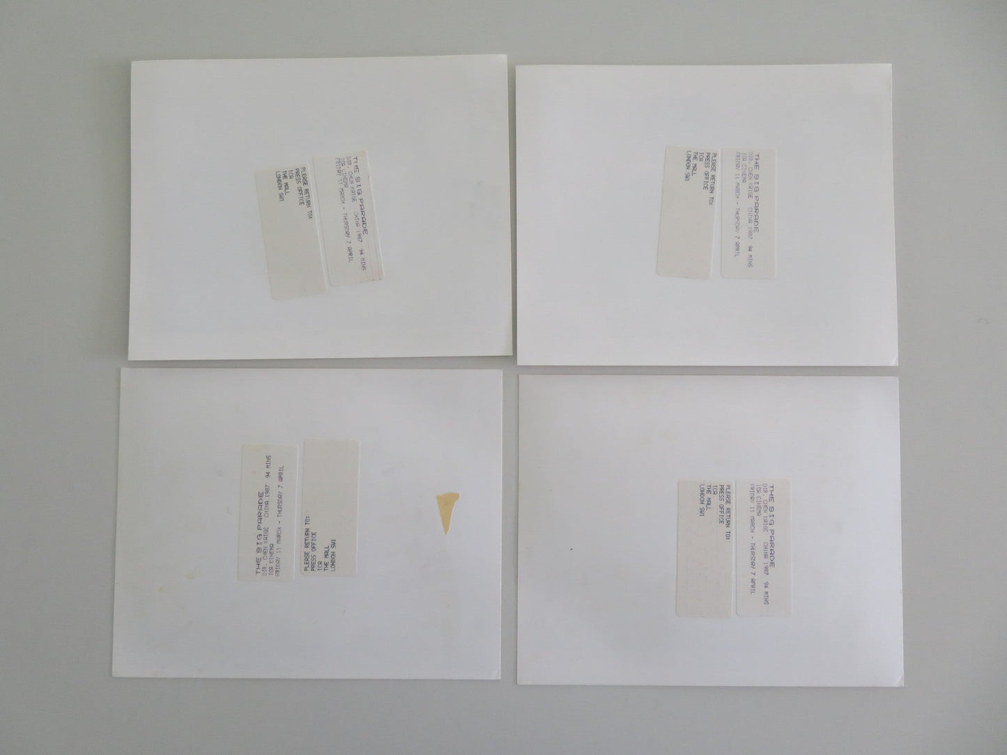 The Big Parade Movie Still Photo Lot Of 4 Qiang Guan Lu Lei 1986 Movie posters