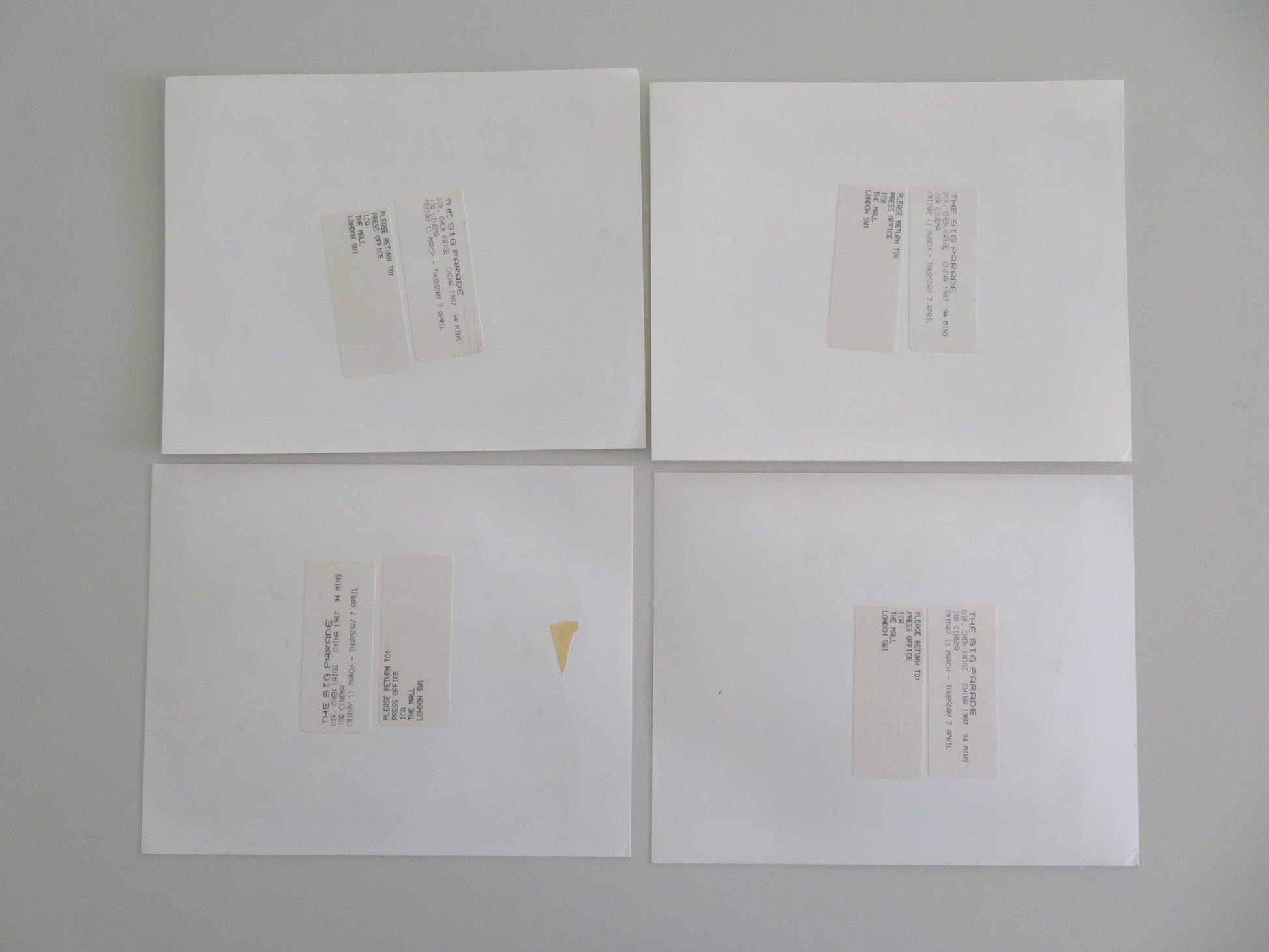The Big Parade Movie Still Photo Lot Of 4 Qiang Guan Lu Lei 1986 Movie posters