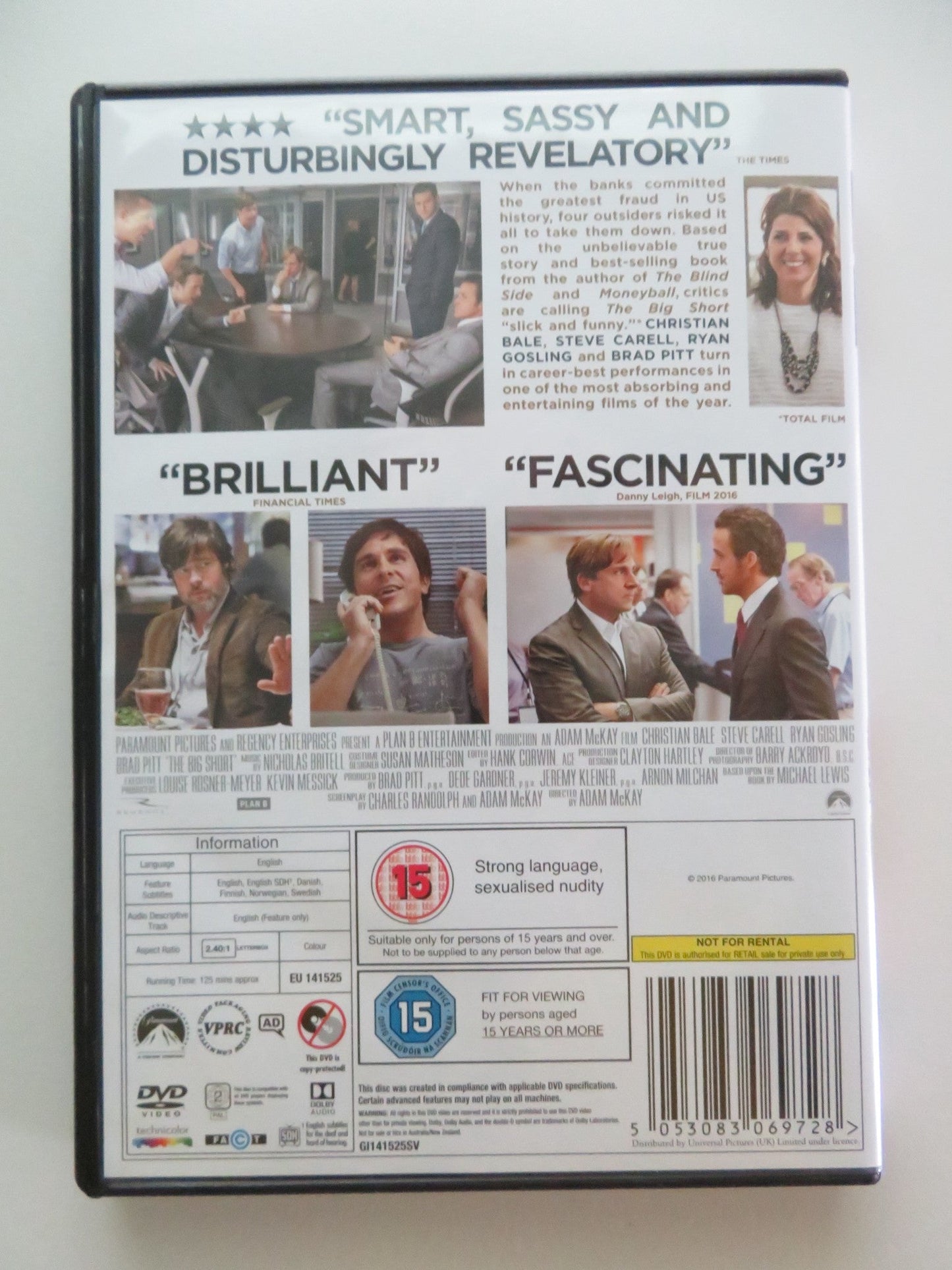 THE BIG SHORT (DVD) CHRISTIAN BALE BRAD PITT STEVE CARELL 2015 REGION 2 Movie posters