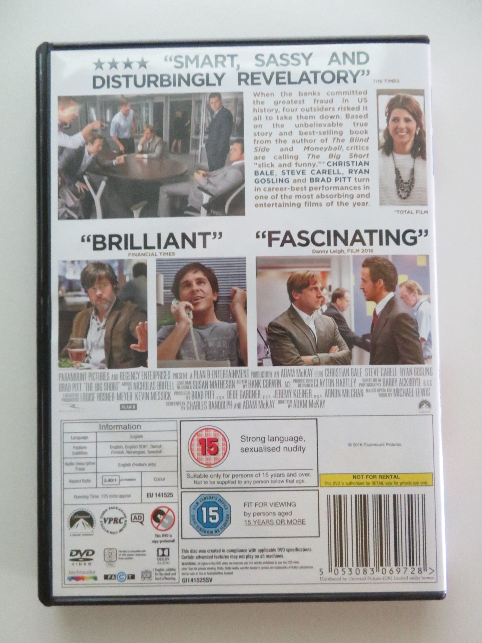 THE BIG SHORT (DVD) CHRISTIAN BALE BRAD PITT STEVE CARELL 2015 REGION 2 Movie posters