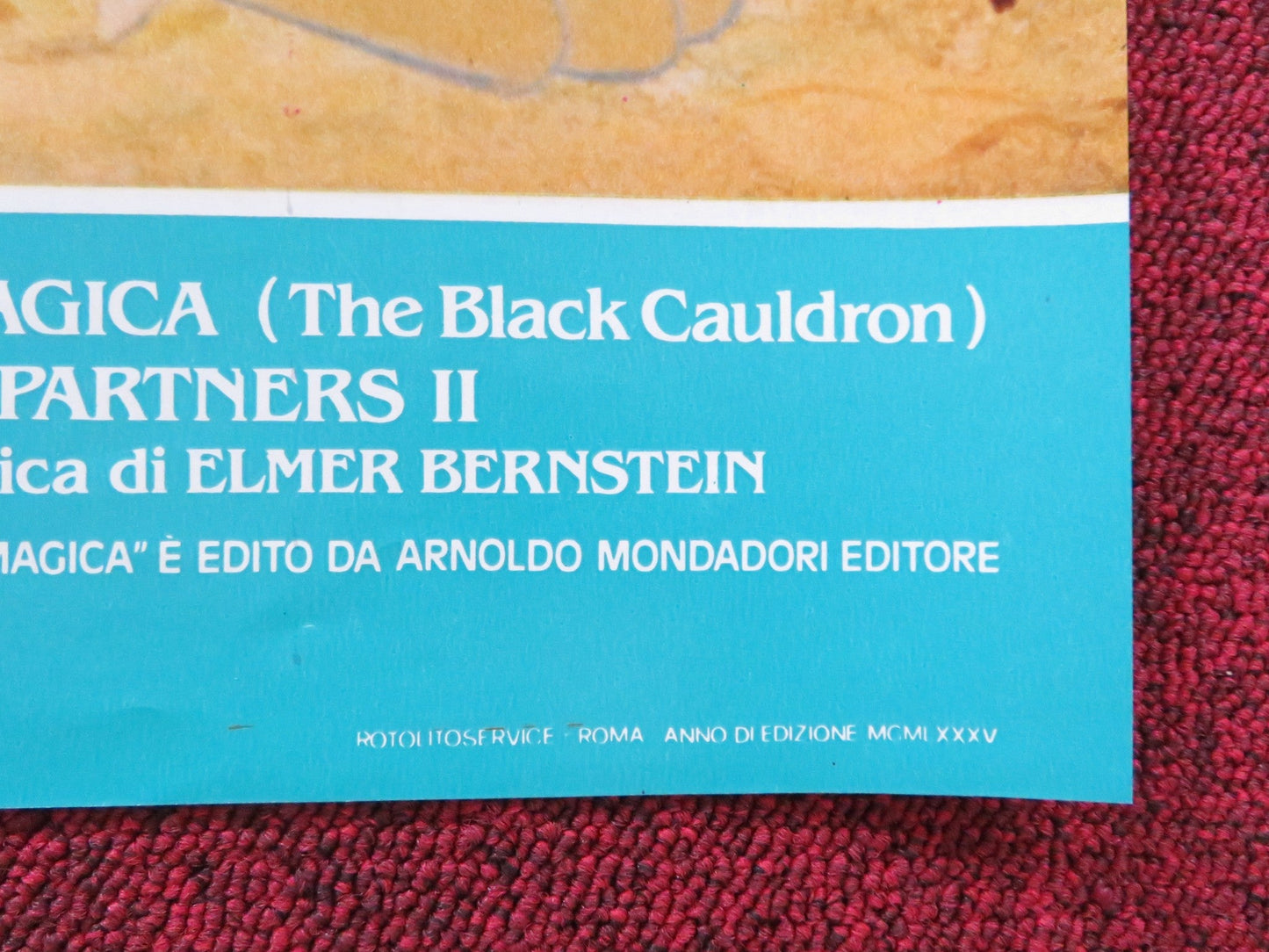 THE BLACK CAULDRON - D ITALIAN FOTOBUSTA POSTER DISNEY GRANT BARDSLEY 1985 Rendezvous Cinema Movie posters