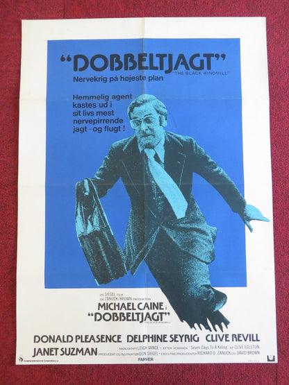THE BLACK WINDMILL DANISH POSTER ROLLED MICHAEL CAINE DONALD PLEASENCE 1974 Rendezvous Cinema Movie posters