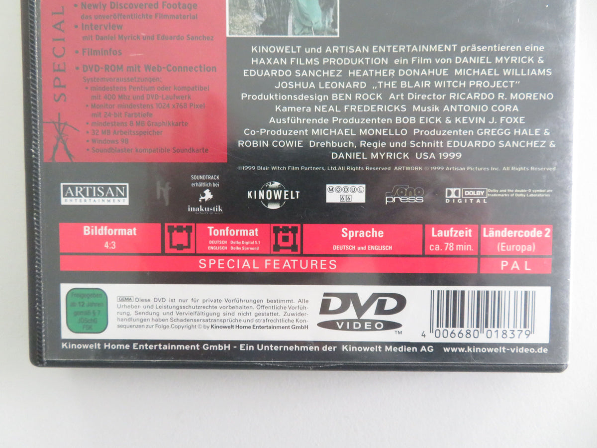 The Blair Witch Project (DVD) Heather Donahue Joshua Leonard 1999 Region 2 Movie posters