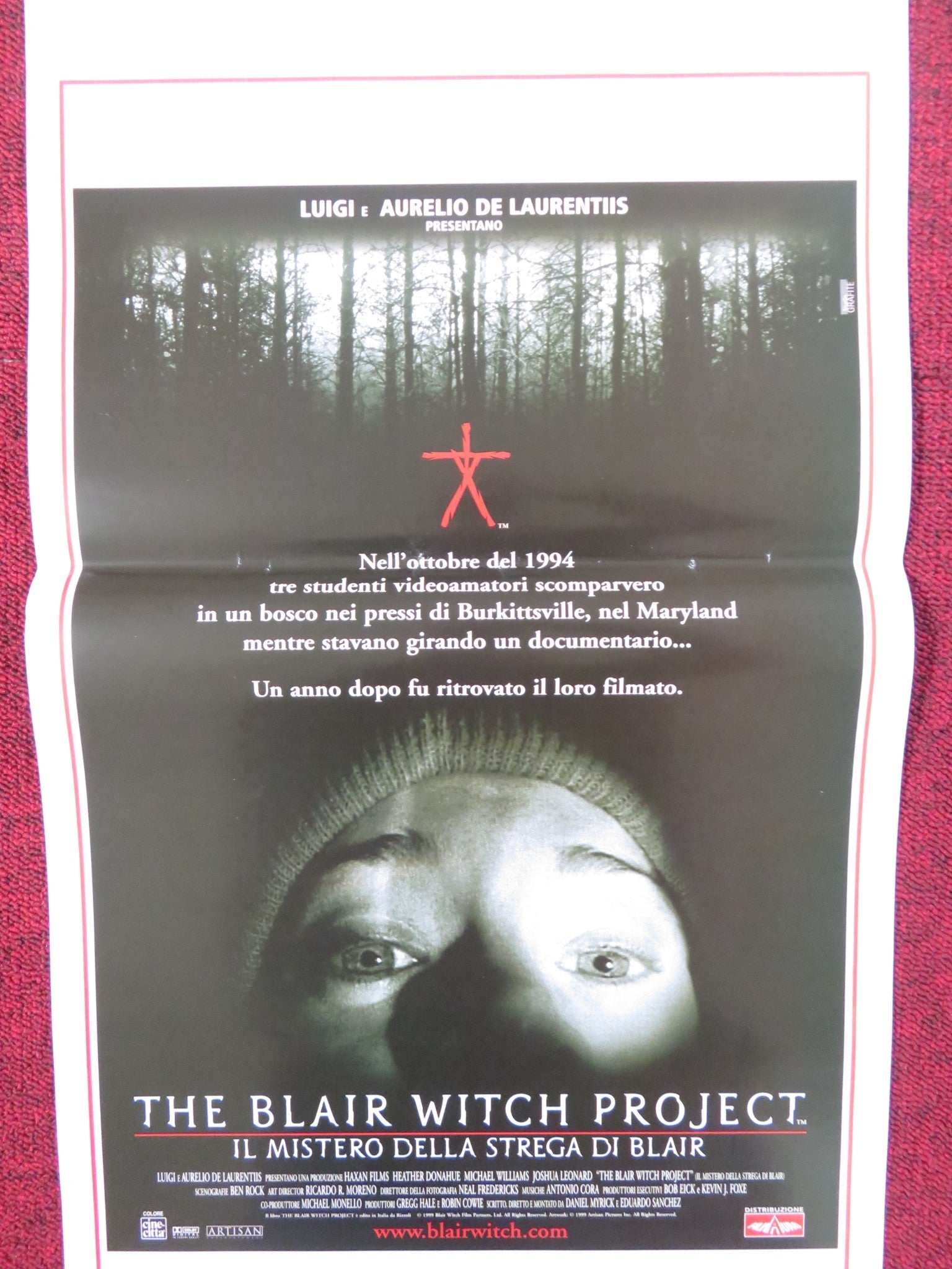 THE BLAIR WITCH PROJECT ITALIAN LOCANDINA POSTER HEATHER DONAHUE 1999 Rendezvous Cinema Movie posters