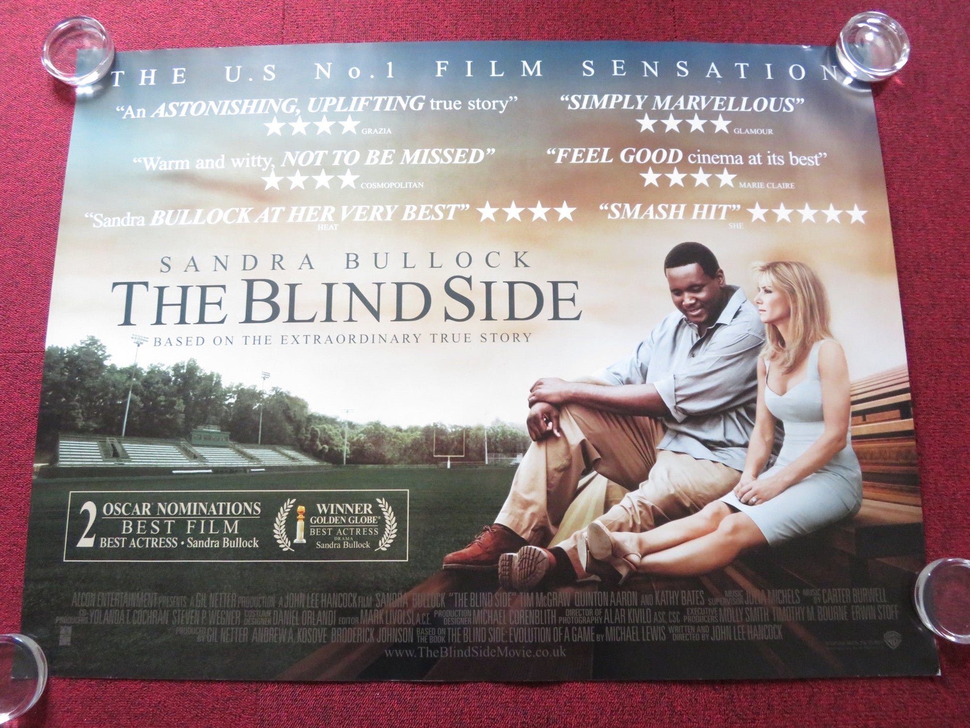 THE BLIND SIDE UK QUAD ROLLED POSTER SANDRA BULLOCK QUINTON AARON 2009 Rendezvous Cinema Movie posters