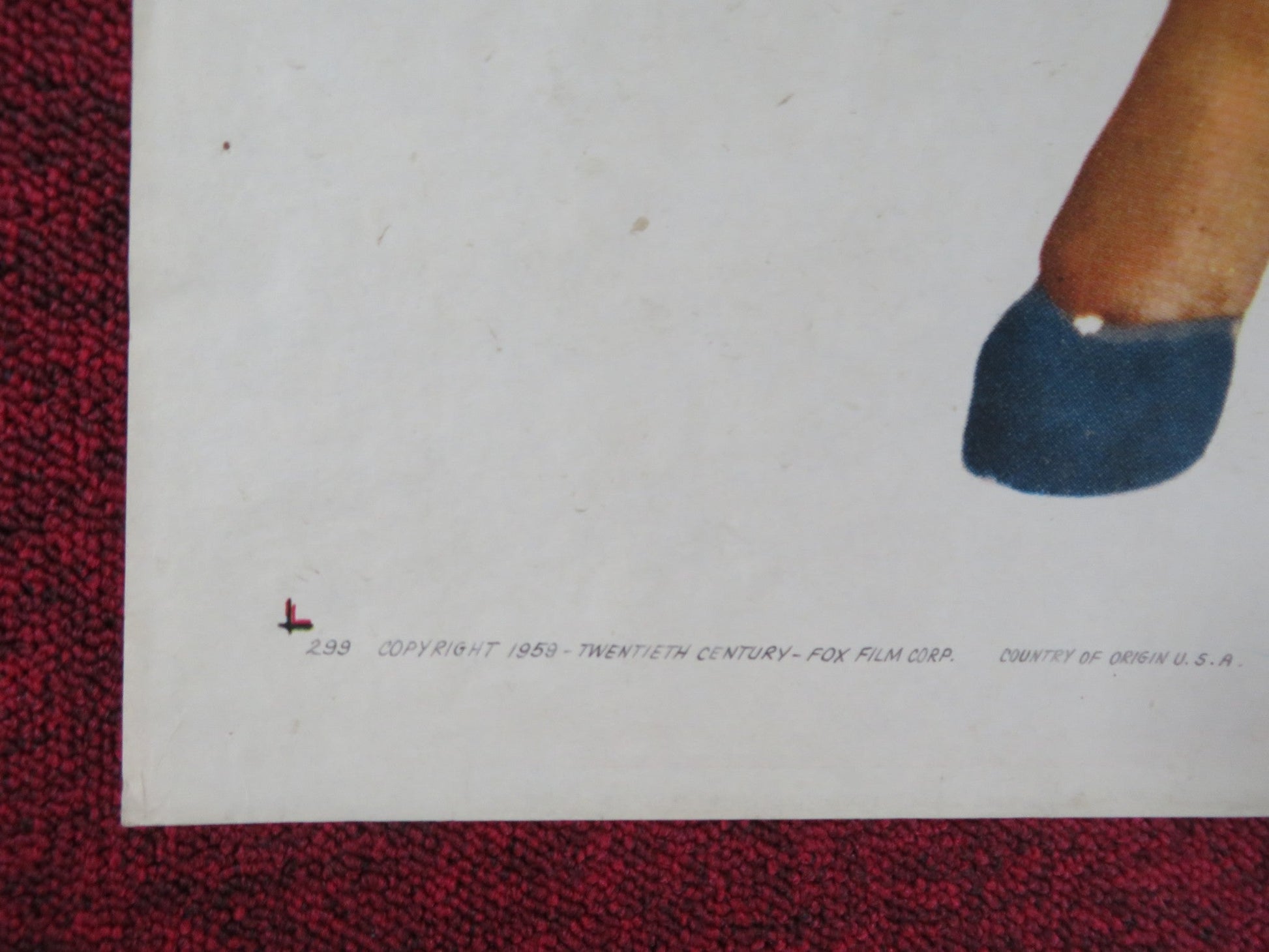 THE BLUE ANGEL FOLDED US ONE SHEET POSTER CURD JURGENS MAY BRITT 1959 Rendezvous Cinema Movie posters