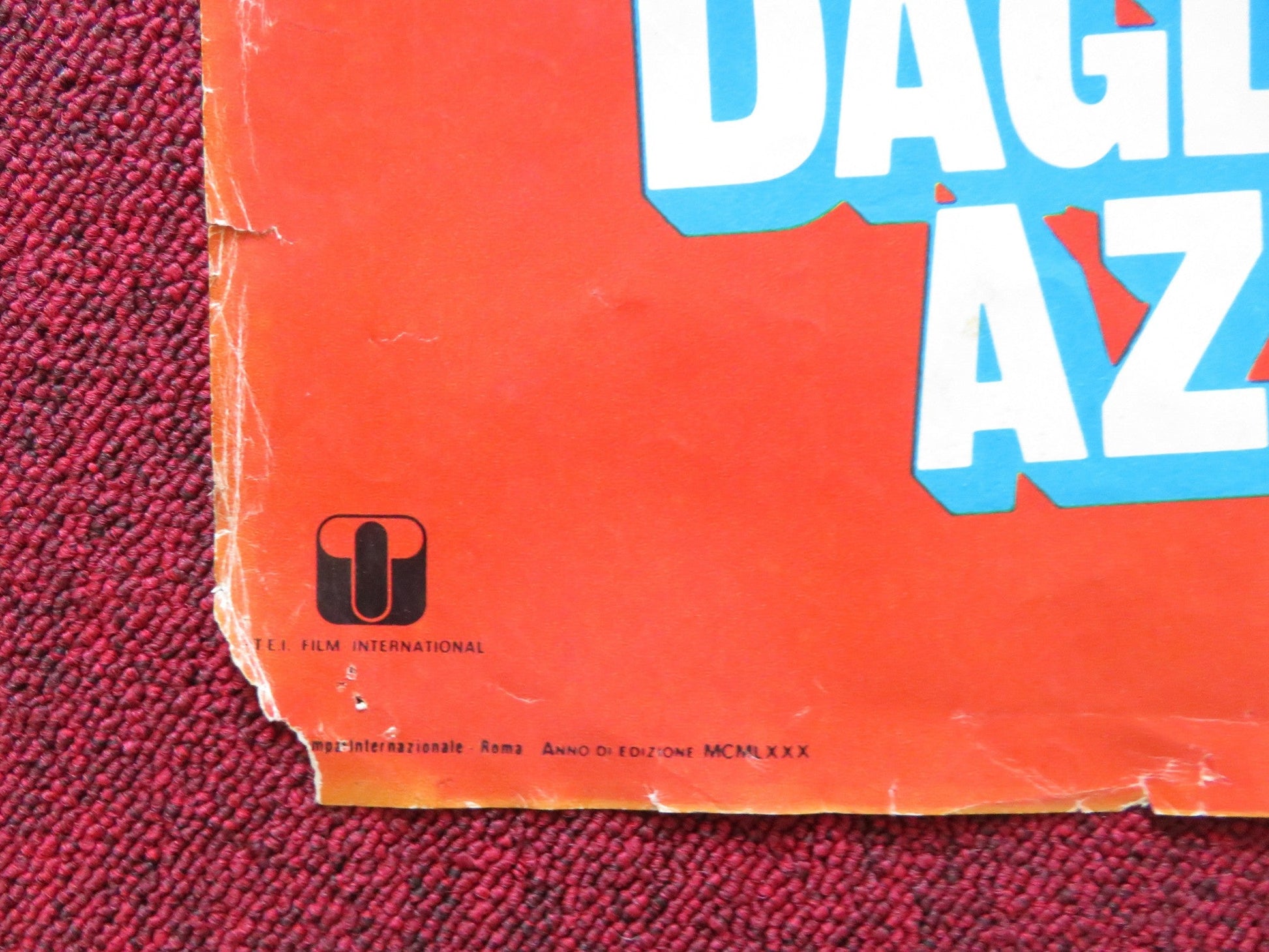 THE BLUE EYED BANDIT - E ITALIAN FOTOBUSTER POSTER FOLDED FRANCO NERO 1980 Rendezvous Cinema Movie posters