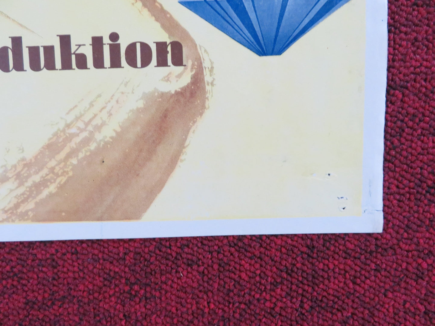 THE BLUE STRAW HAT GERMAN A1 POSTER FOLDED MARGOT HIELSCHER KARL SCHONBOCK Rendezvous Cinema Movie posters